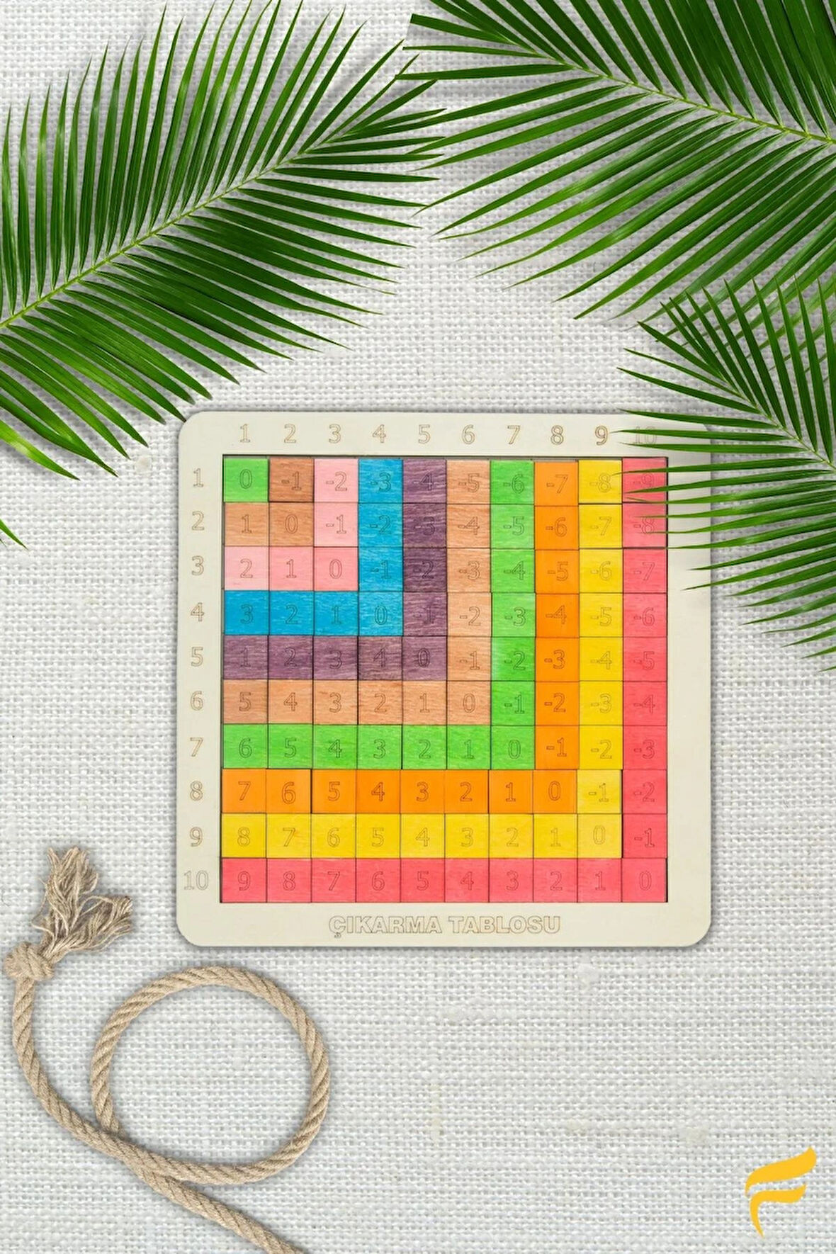 Ahşap Doğal Renklendirilmiş Pratik Çıkartma Tablosu 100 Parçalı Puzzle