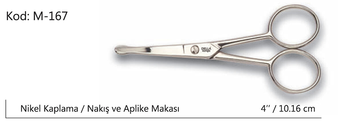 Rose Europe Aplike ve Nakış Makası Kıvrık Küt Uçlu No:4 10,16 CM