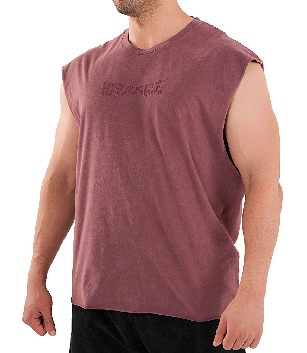Kingsize Darksteel Antik Yıkamalı Kolsuz T-Shirt Bordo