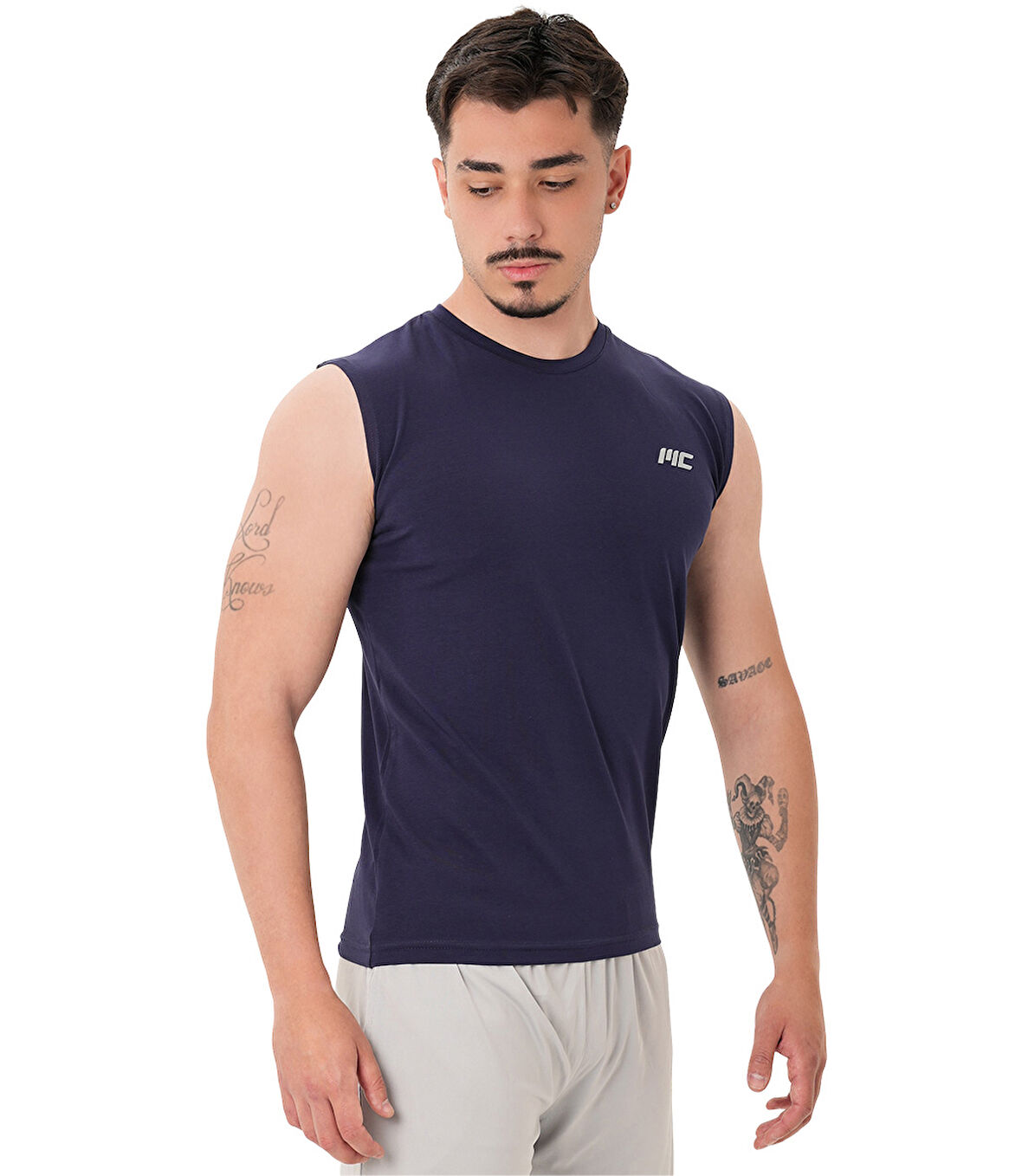 MuscleCloth Training Kolsuz T-Shirt İndigo