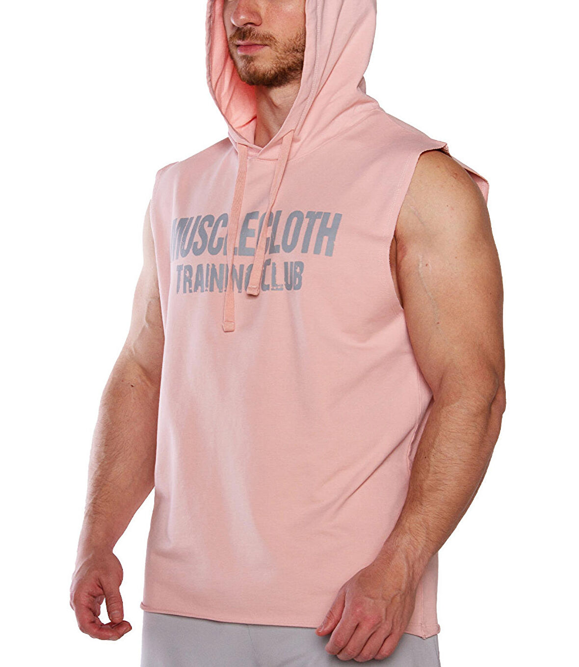 MuscleCloth Training Club Kapüşonlu Kolsuz Sweatshirt Somon