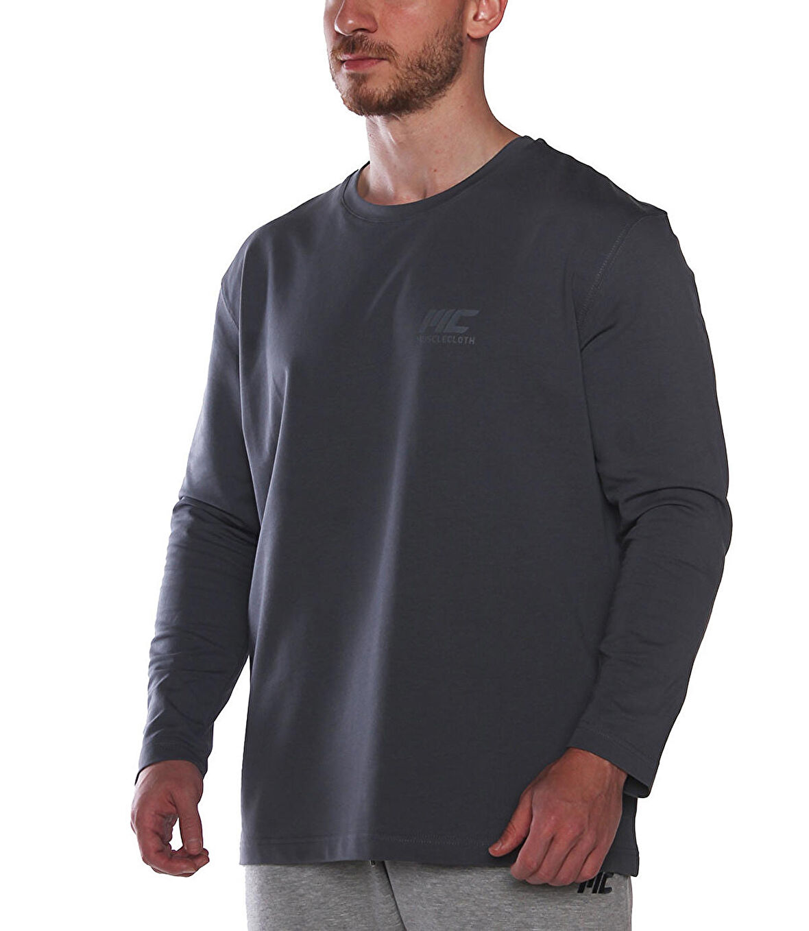 MuscleCloth MC-X Uzun Kollu Sweatshirt Füme