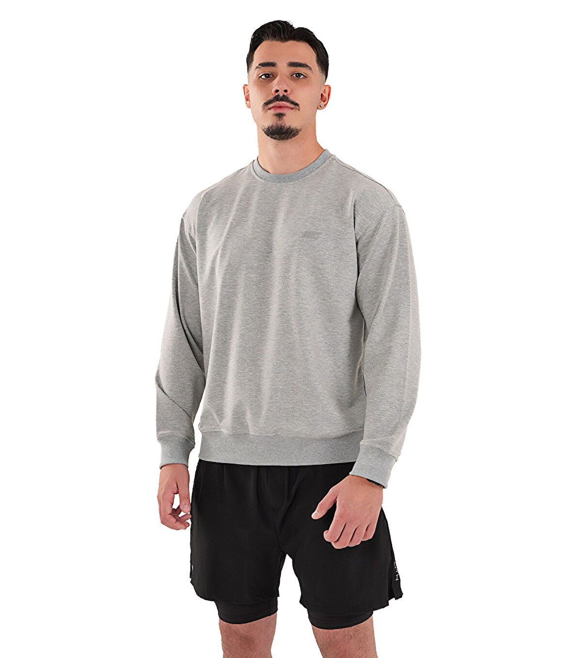 MuscleCloth Basic Sweatshirt Gri Melanj