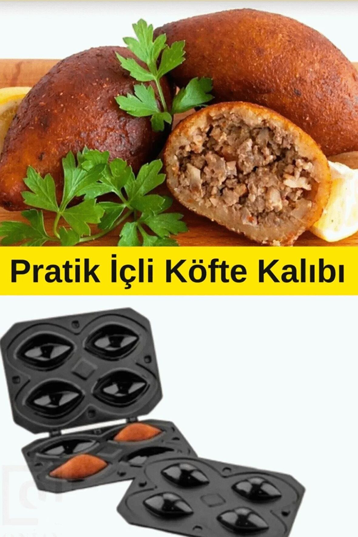 İçli Köfte Aparatı 4'lü Içliköfte Kalıbı Pratik Içliköfte Yapma Aparatı