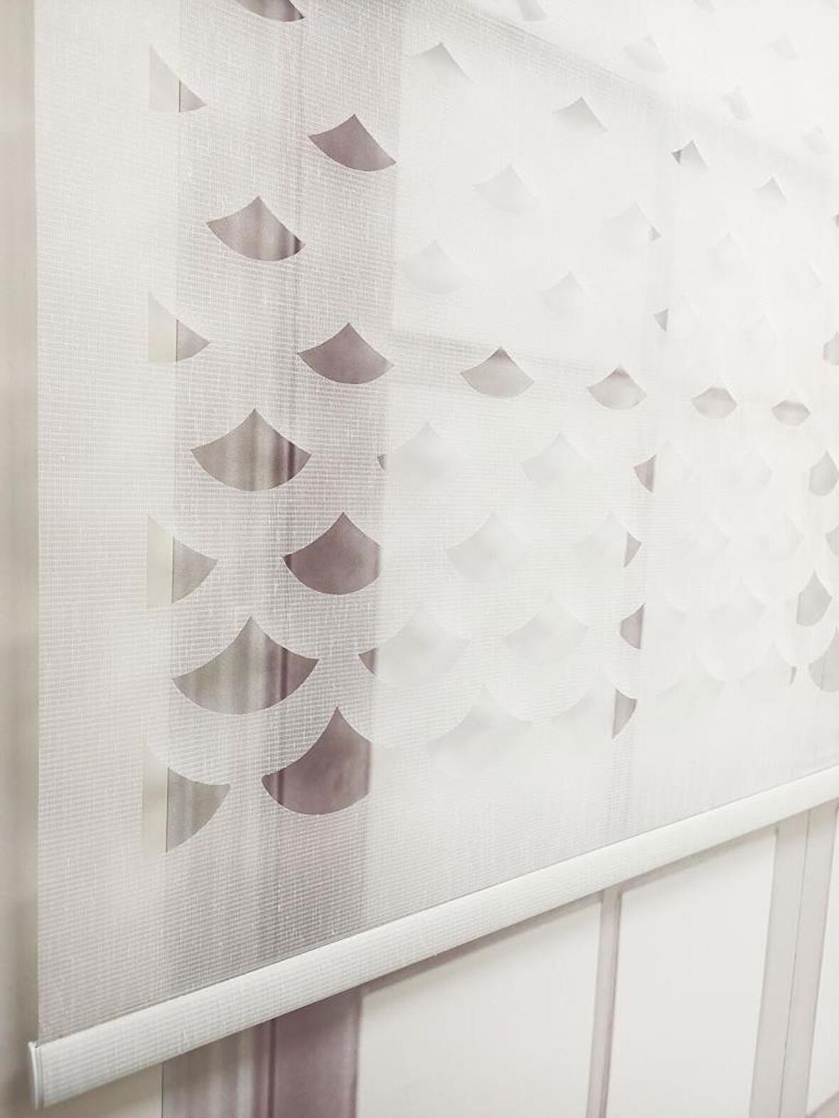 BBB Lazer Kesim Çift Mekanizmalı Tül Stor Perde Beyaz MLT5003