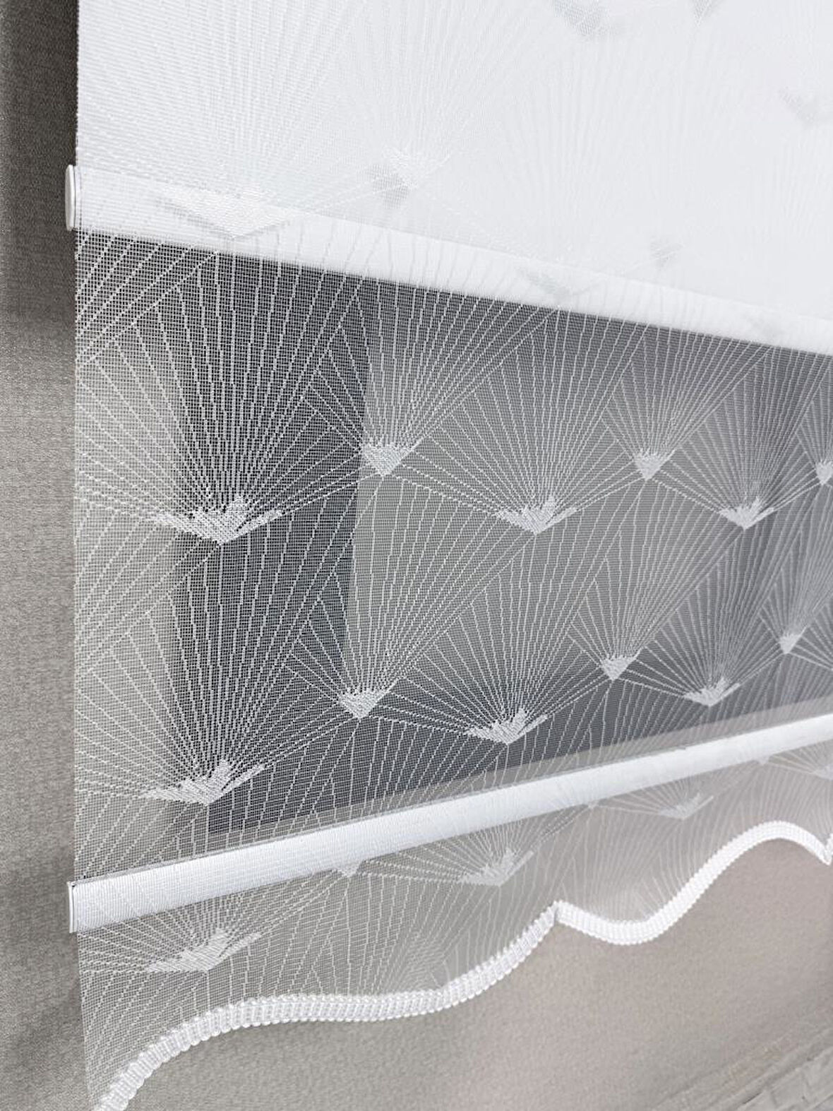 BBB Blackout Işık Geçirmez Çift Mekanizmalı Tül Stor Perde Beyaz TS1095BL