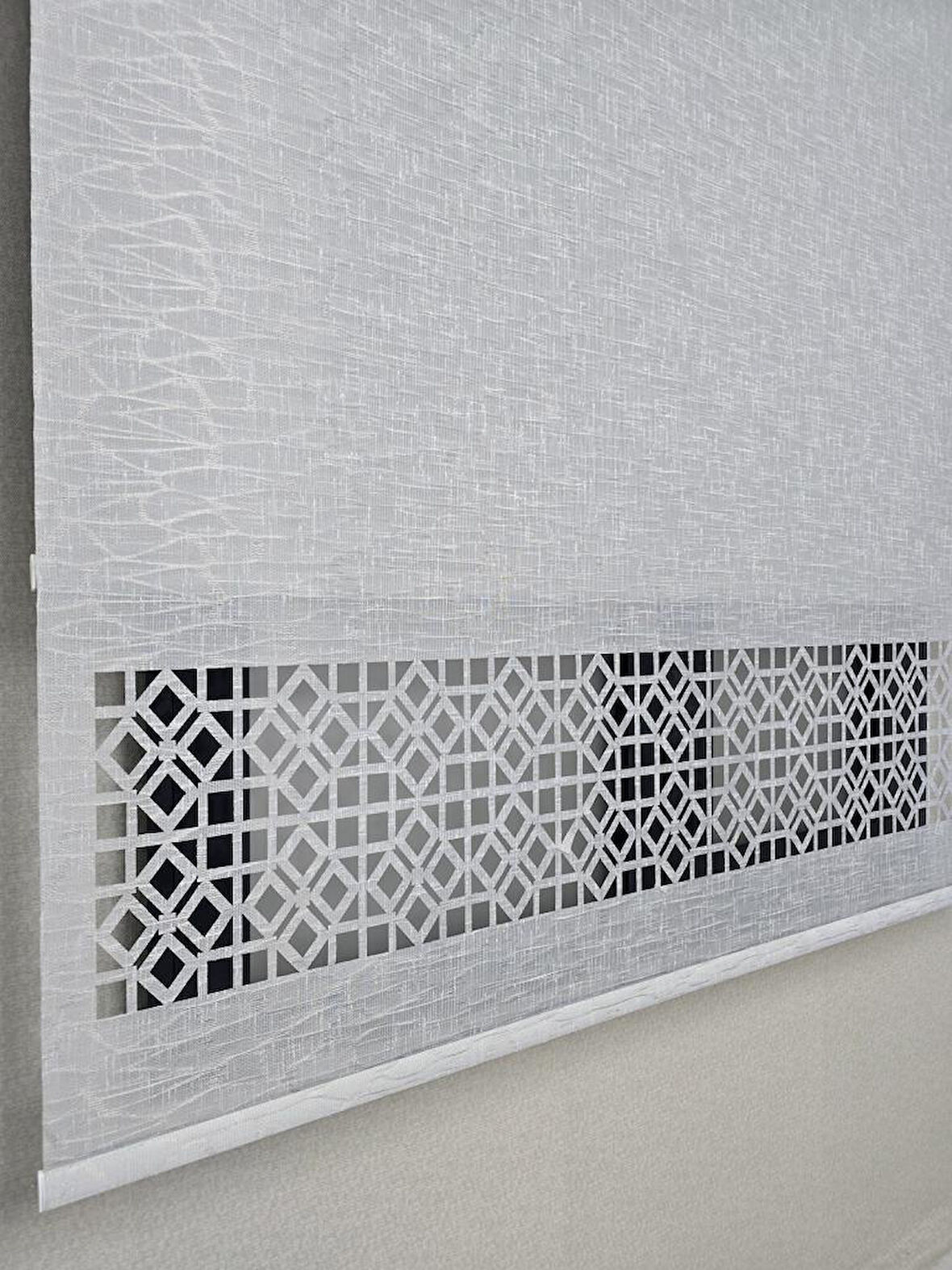 BBB Keten Kumaşlı Lazer Kesim Tül Stor Perde MLT1004