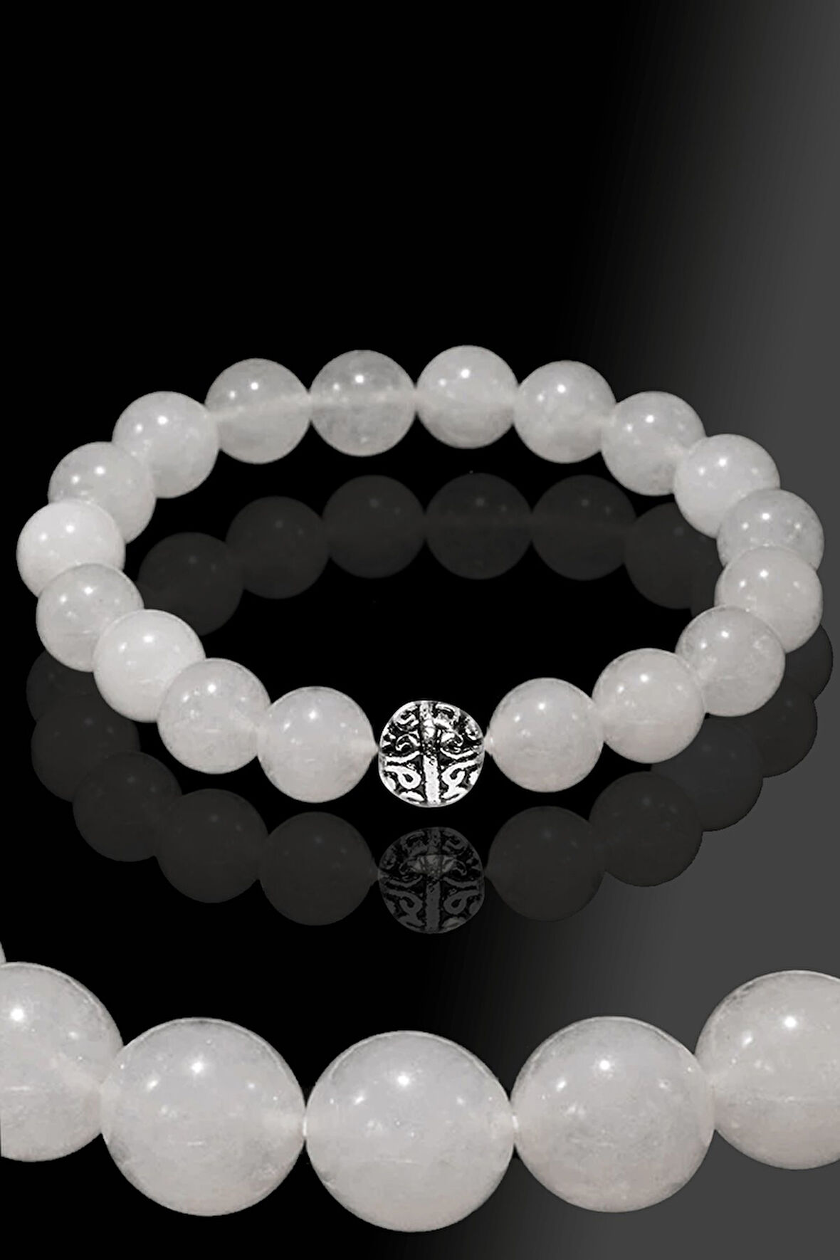 Sertifikalı Mat Kristal Kuvars Taşı Bileklik - Gümüş Aparatlı