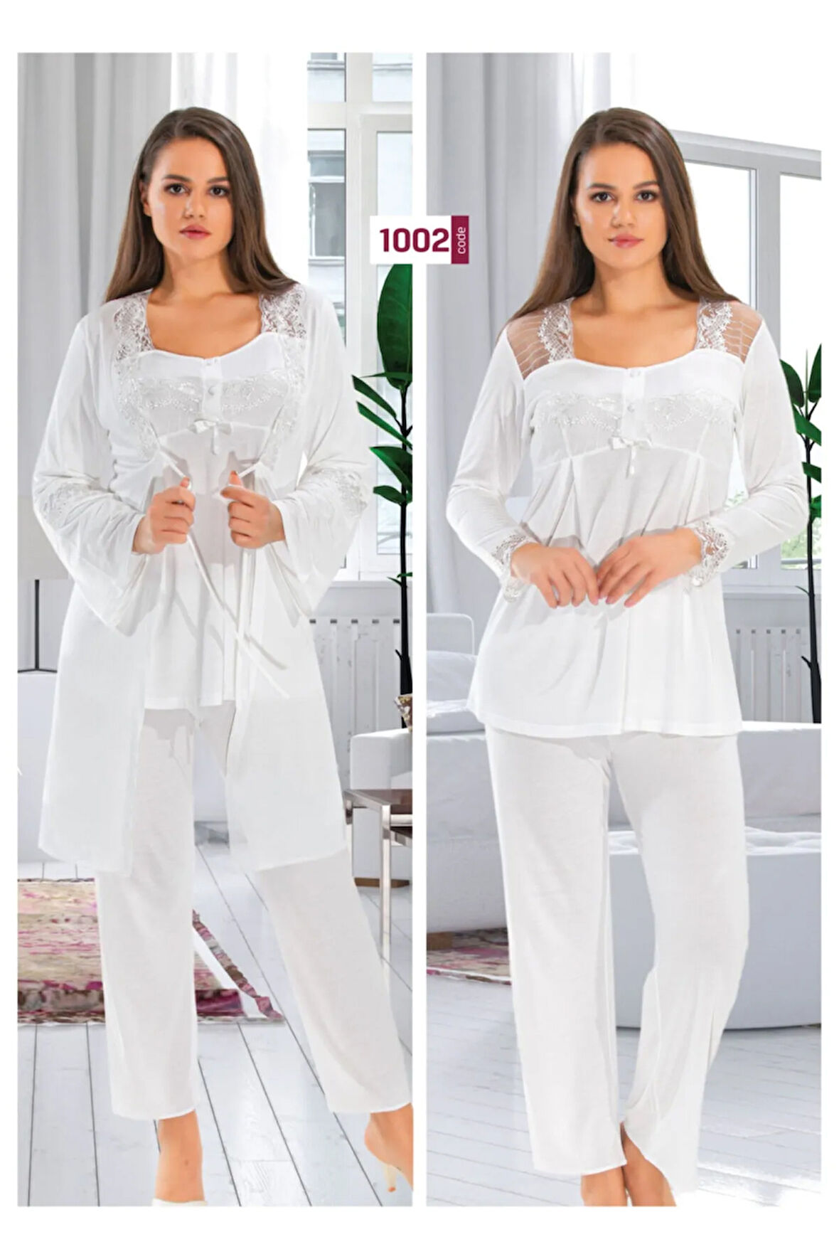 1002 Lohusa Sabahlikli Pijama Takim
