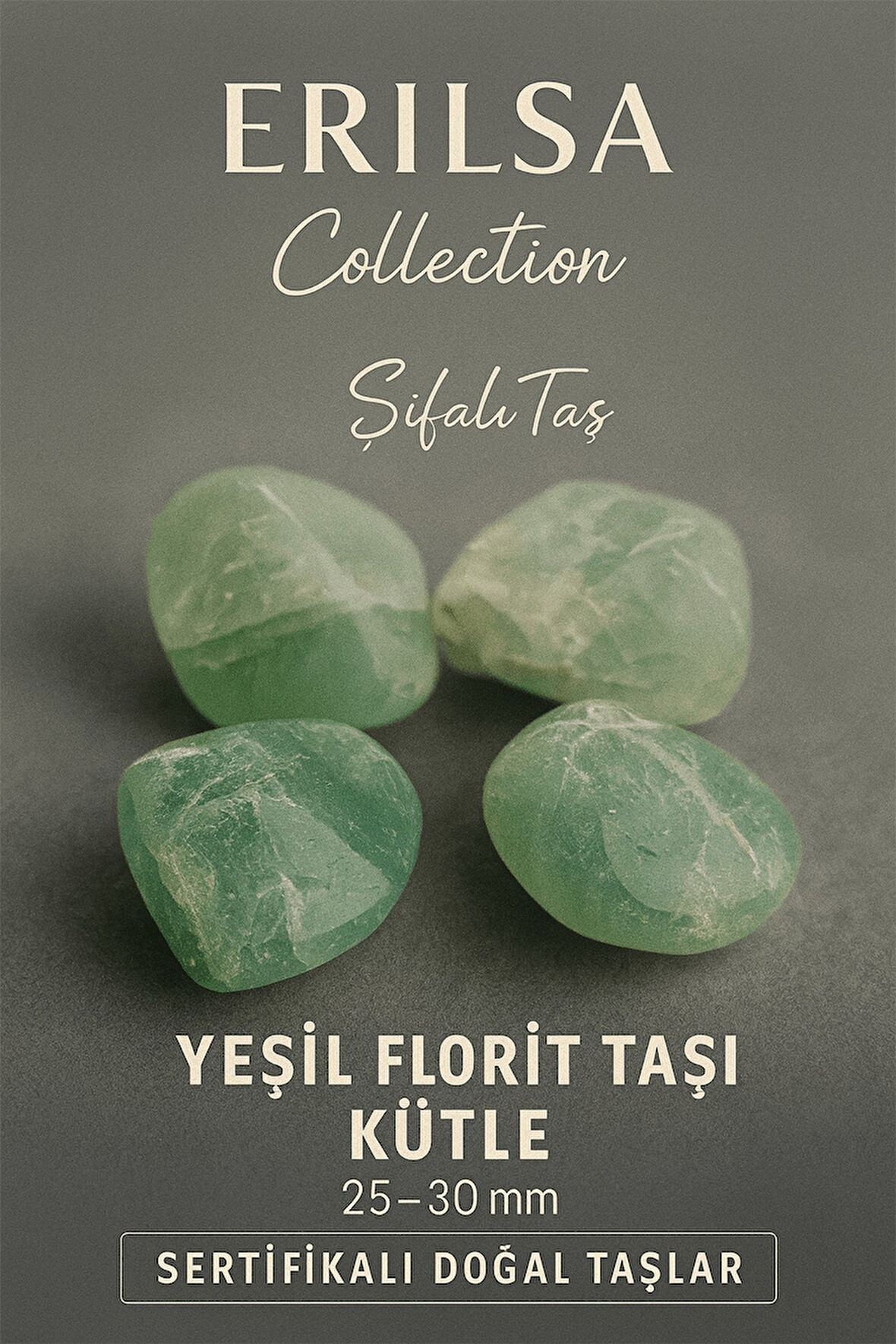 Sertifikalı Yeşil Florit Taşı Kütle 25–30 mm – Denge ve Şifa Taşı
