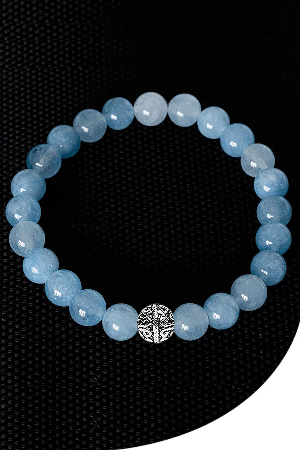 Sertifikalı Gerçek Akuamarin Taşı Bileklik (Gümüş Aparatlı)