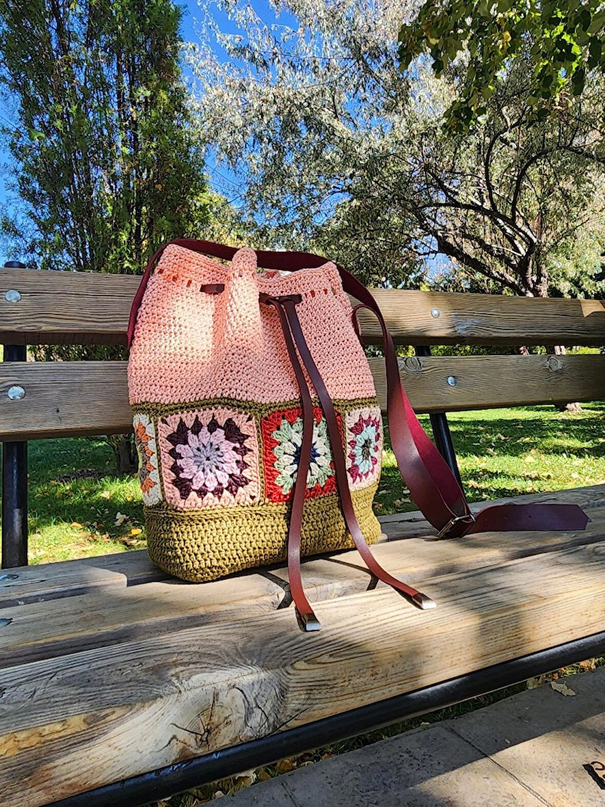 Çok Renkli, Motifli, Kağıt İp, Bohem Kadın Torba Çanta