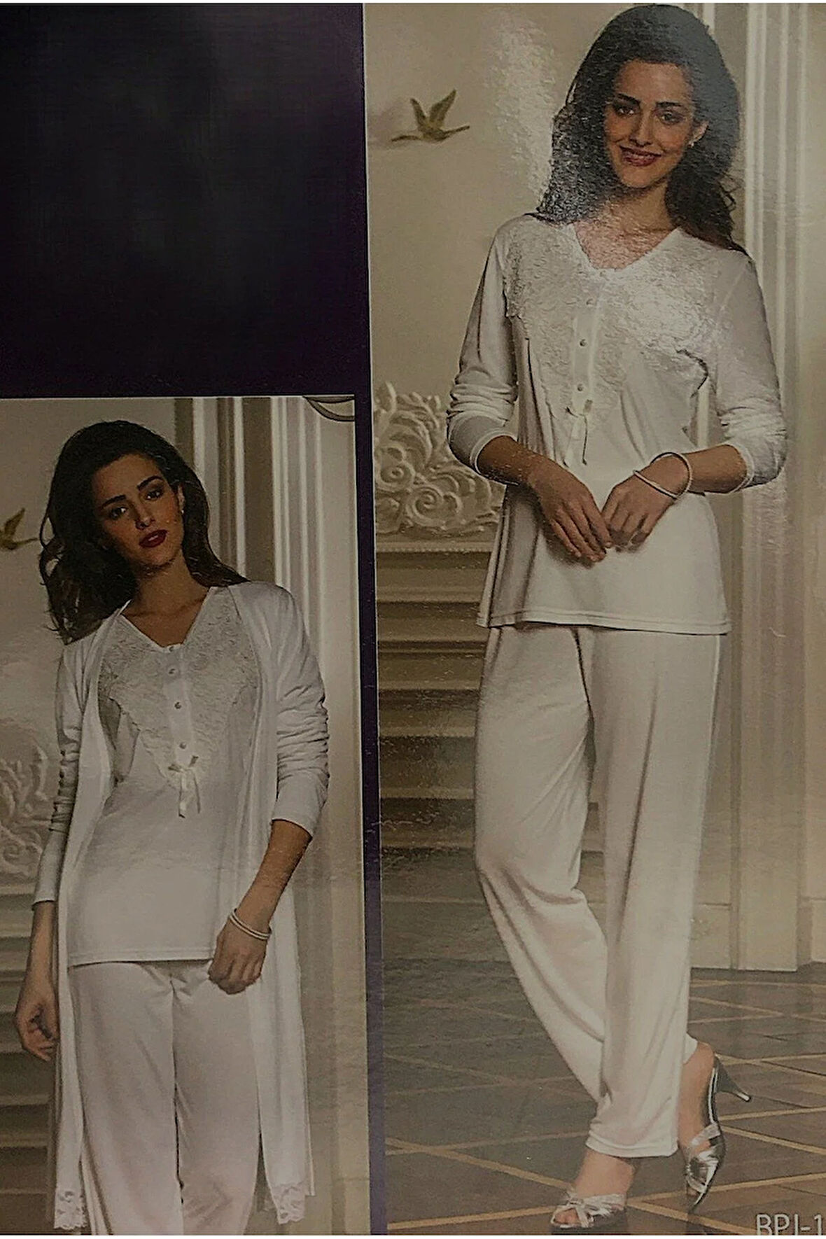 Kadın Pijama Viskon 3'lü Takım