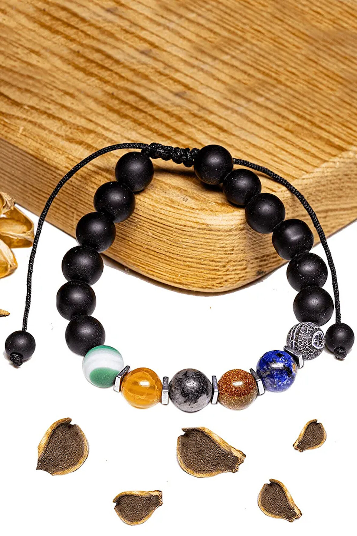 Sertifikalı Sağlıklı Yaşlılık Doğal Taş Bileklik (akik Jasper Yıldız Lapis Oniks Taşı)