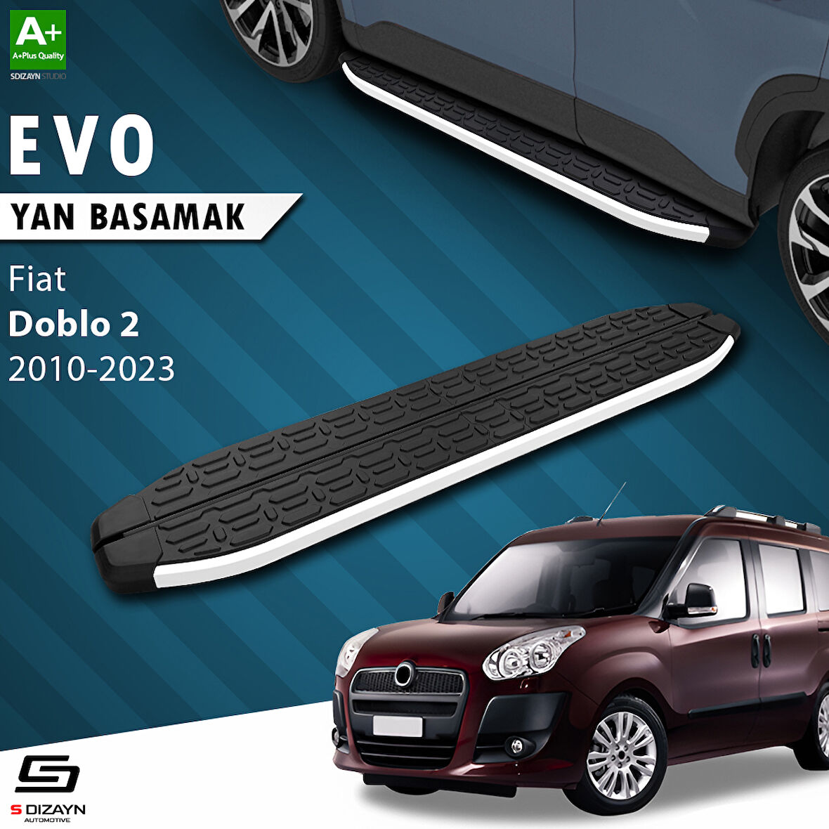 S-Dizayn Fiat Doblo 2 Evo Aluminyum Yan Basamak 193 Cm 2010-2022 A+ Kalite