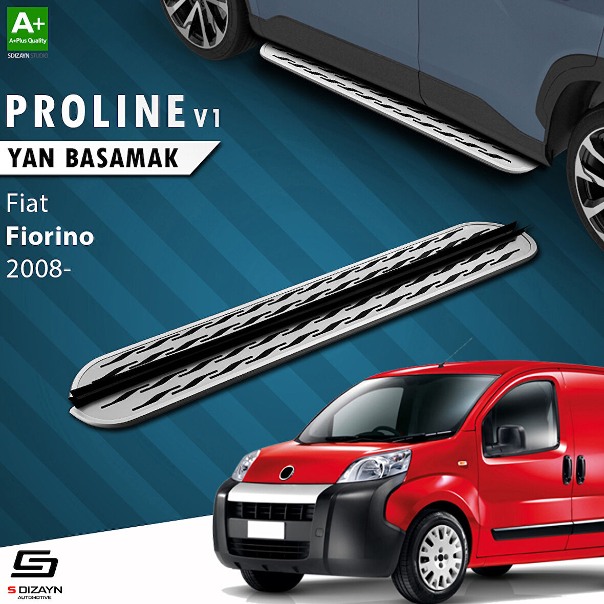 S-Dizayn Fiat Fiorino OEM Still Pro V2 Aluminyum Yan Basamak 173 Cm 2008 Üzeri A+ Kalite