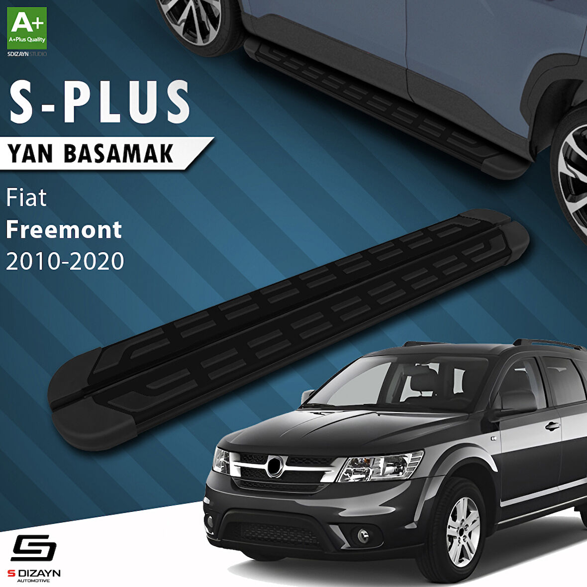 S-Dizayn Fiat Freemont S-Plus Siyah Yan Basamak 183 Cm 2010-2020 A+ Kalite