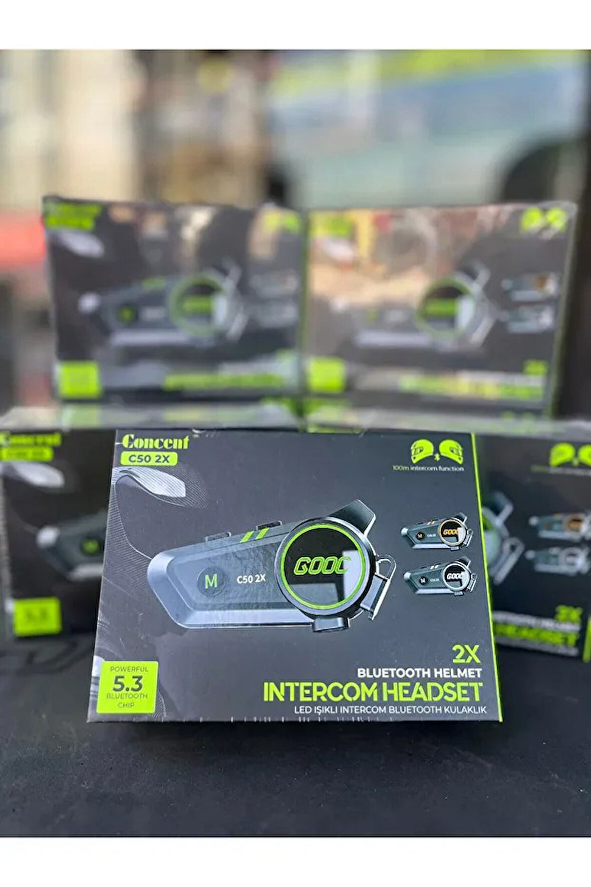 2 Bağlantılı Motosiklet Kask Kulaklık Intercom Işıklı Motorsiklet İnterkom