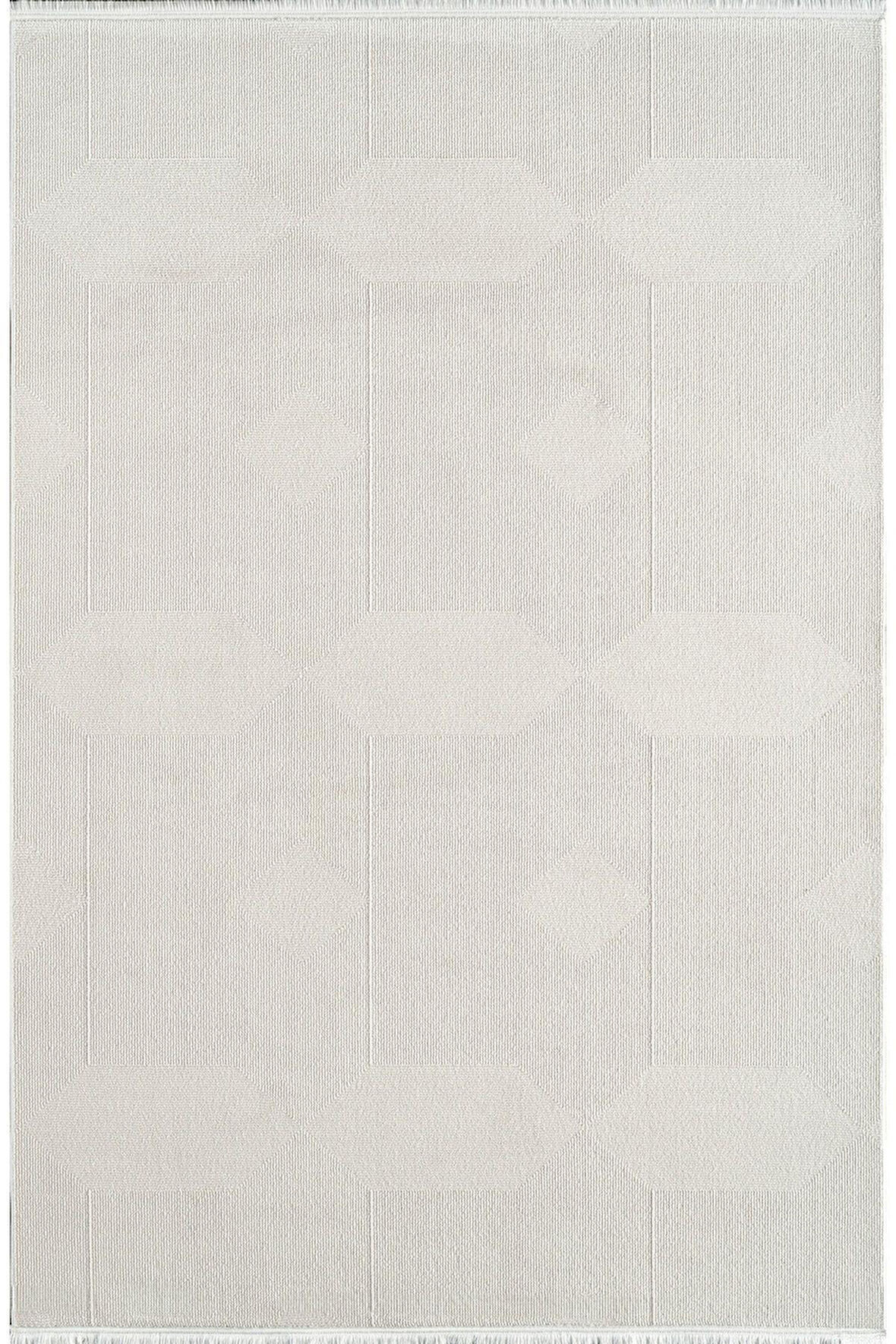 Royal Halı Arles FJ01A Krem Akrilik Yumuşak Dokulu Modern Çizgili Halı