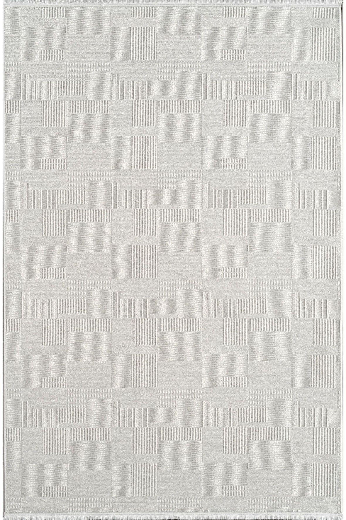 Royal Halı Arles FJ02A Krem Akrilik Yumuşak Dokulu Modern Çizgili Halı