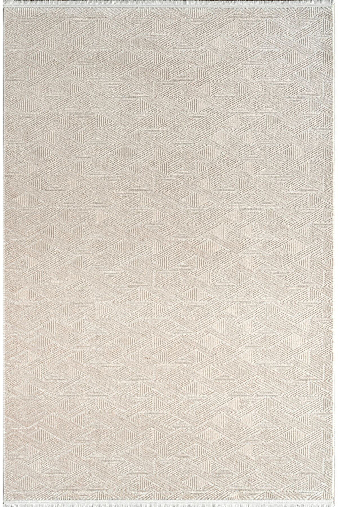 Royal Halı Arles FJ03A Krem Bej Akrilik Yumuşak Dokulu Modern Çizgili Halı