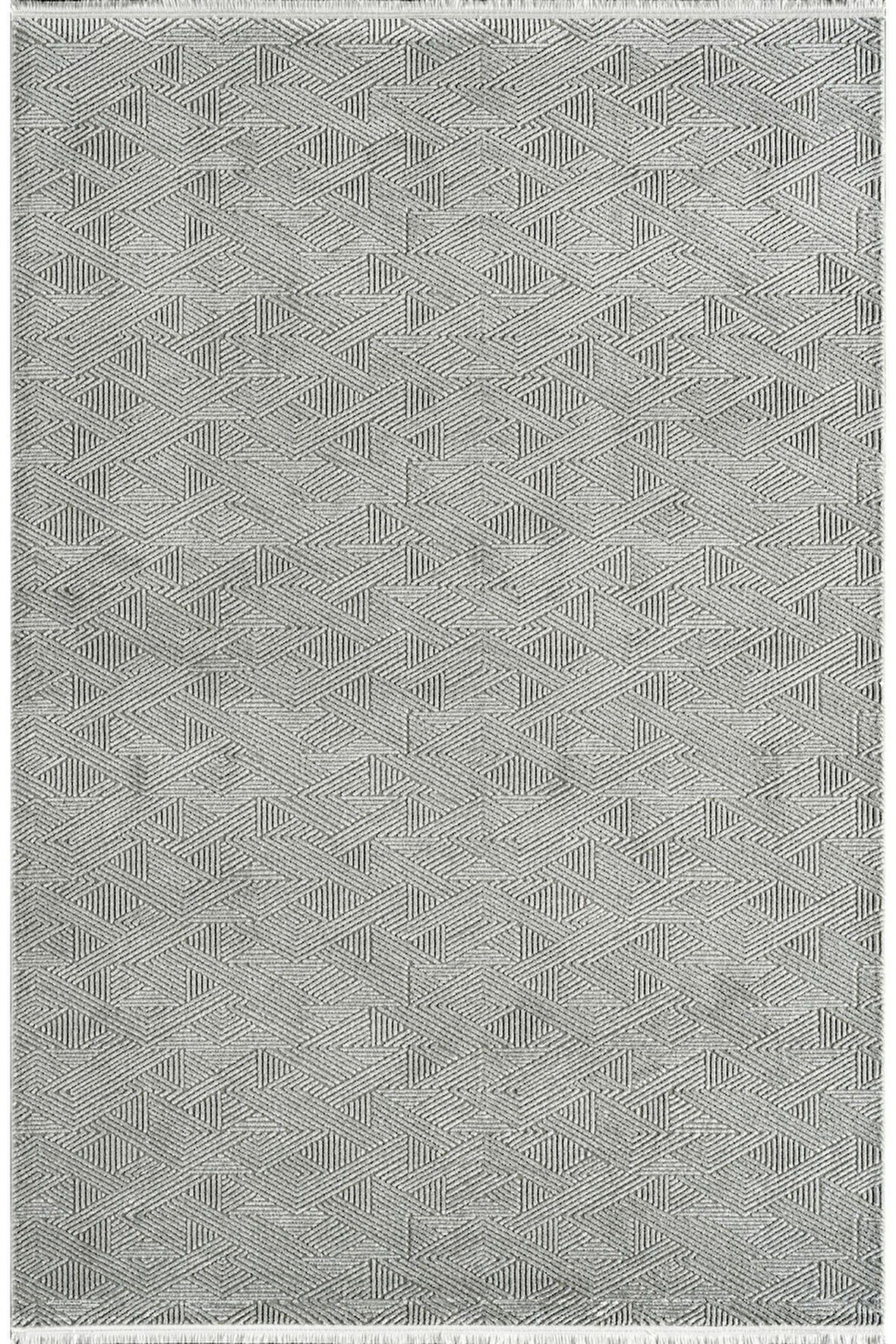 Royal Halı Arles FJ03B Gri Akrilik Yumuşak Dokulu Modern Çizgili Halı