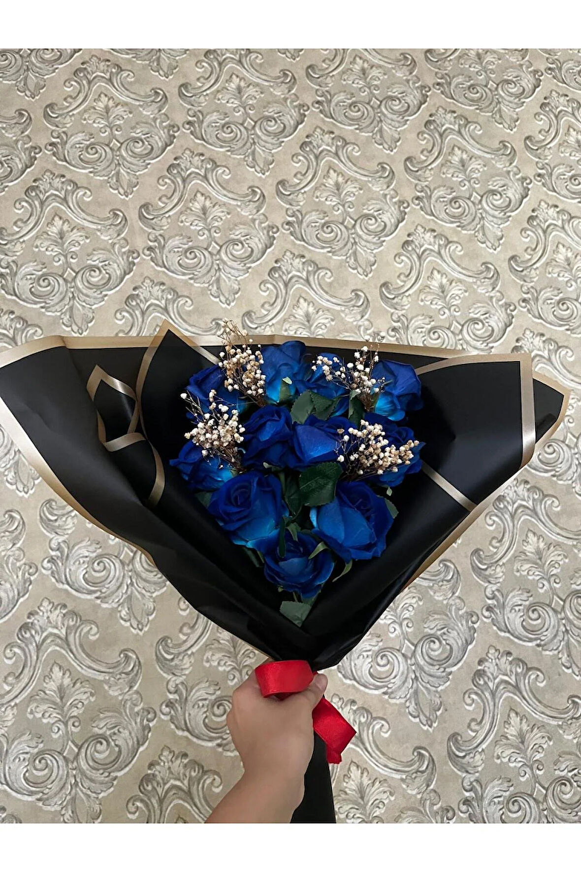 10 LU MAVİ GÜL BUKETİ