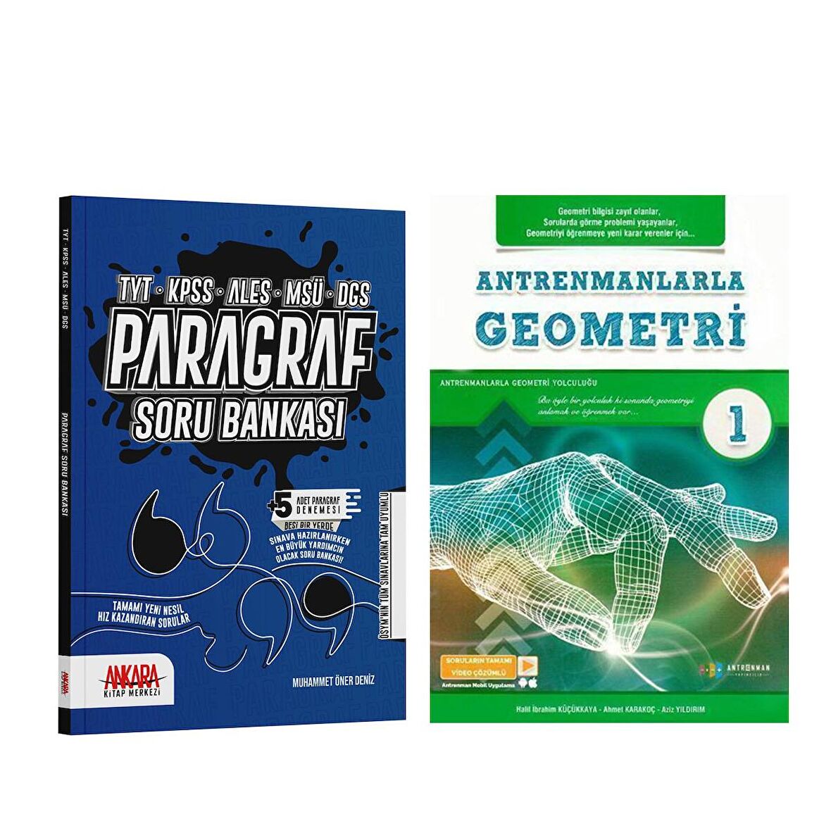 Antrenmanlarla Geometri 1 ve Ankara Kitap Merkezi Paragraf Soru Bankası Seti 2 Kitap