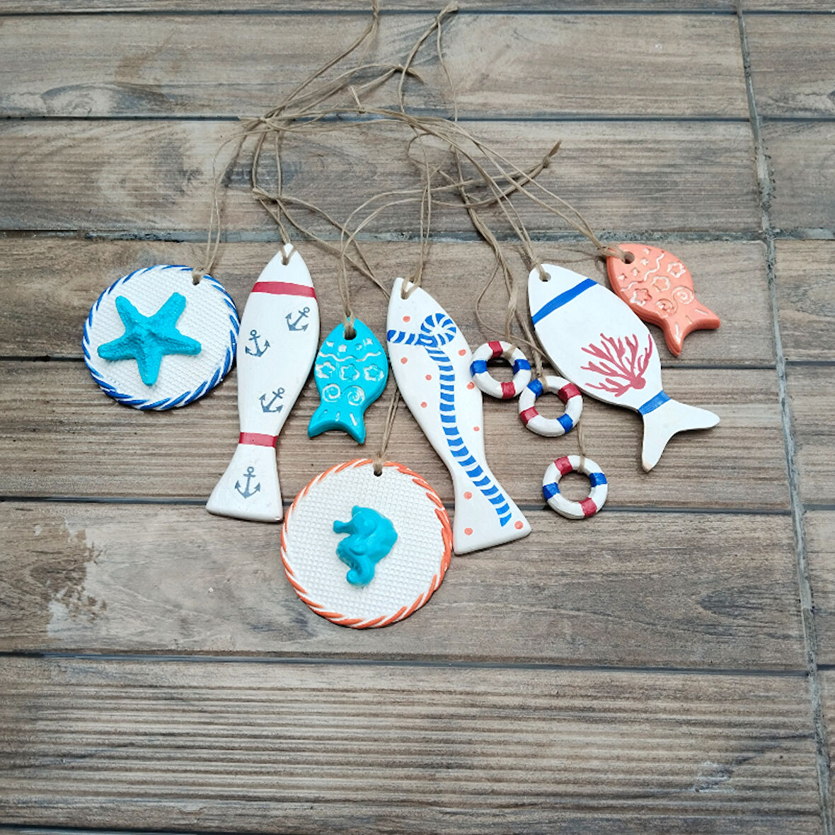 8 Li Deniz Dekorlu Balkon Duvar Süsü