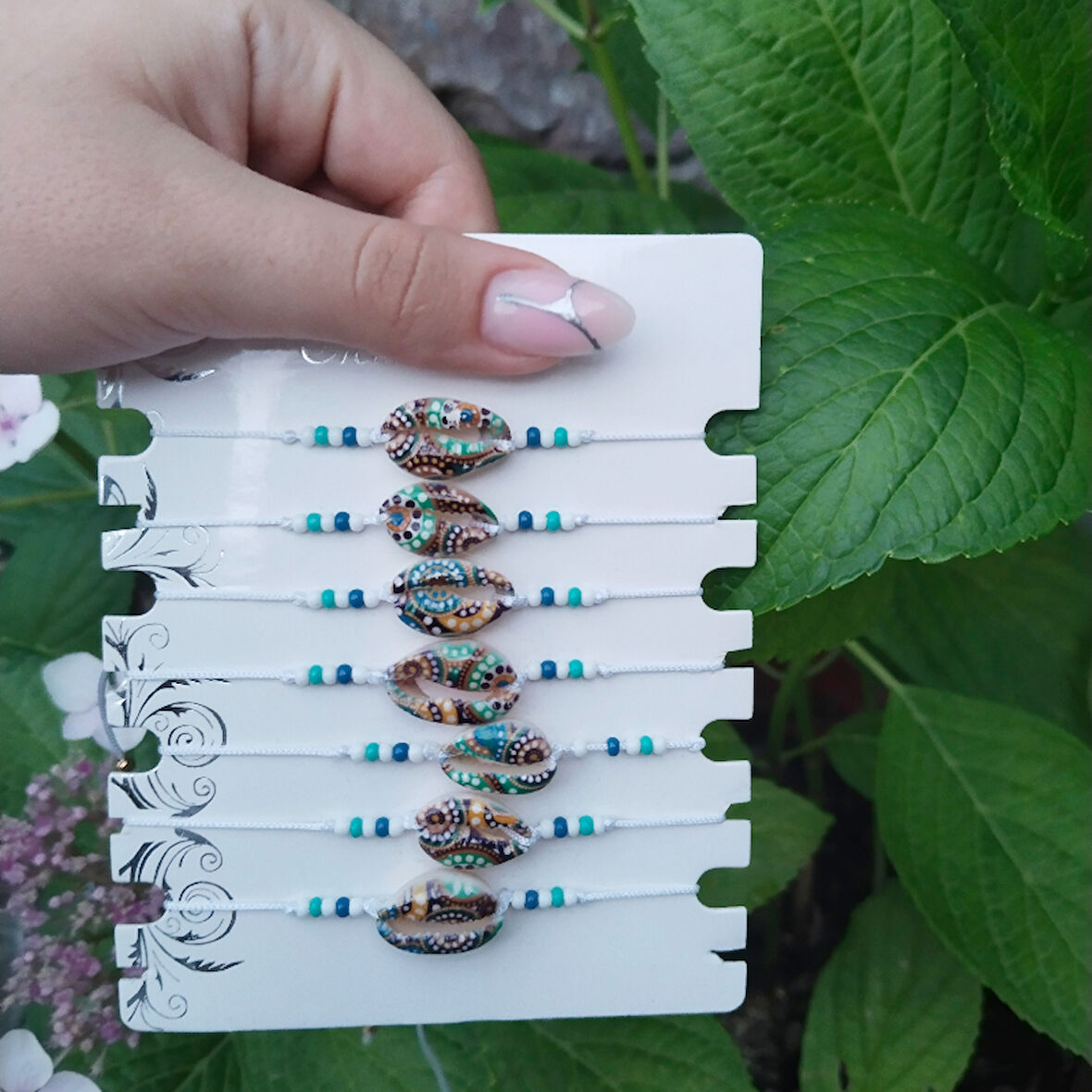 1 Adet Dekorlu  Deniz Kabuğu Bileklik