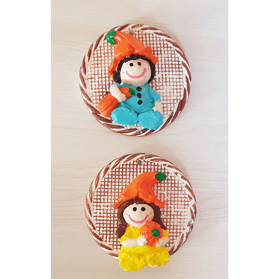 2 li Balkabağı Çocuklar Duvar Dekoru