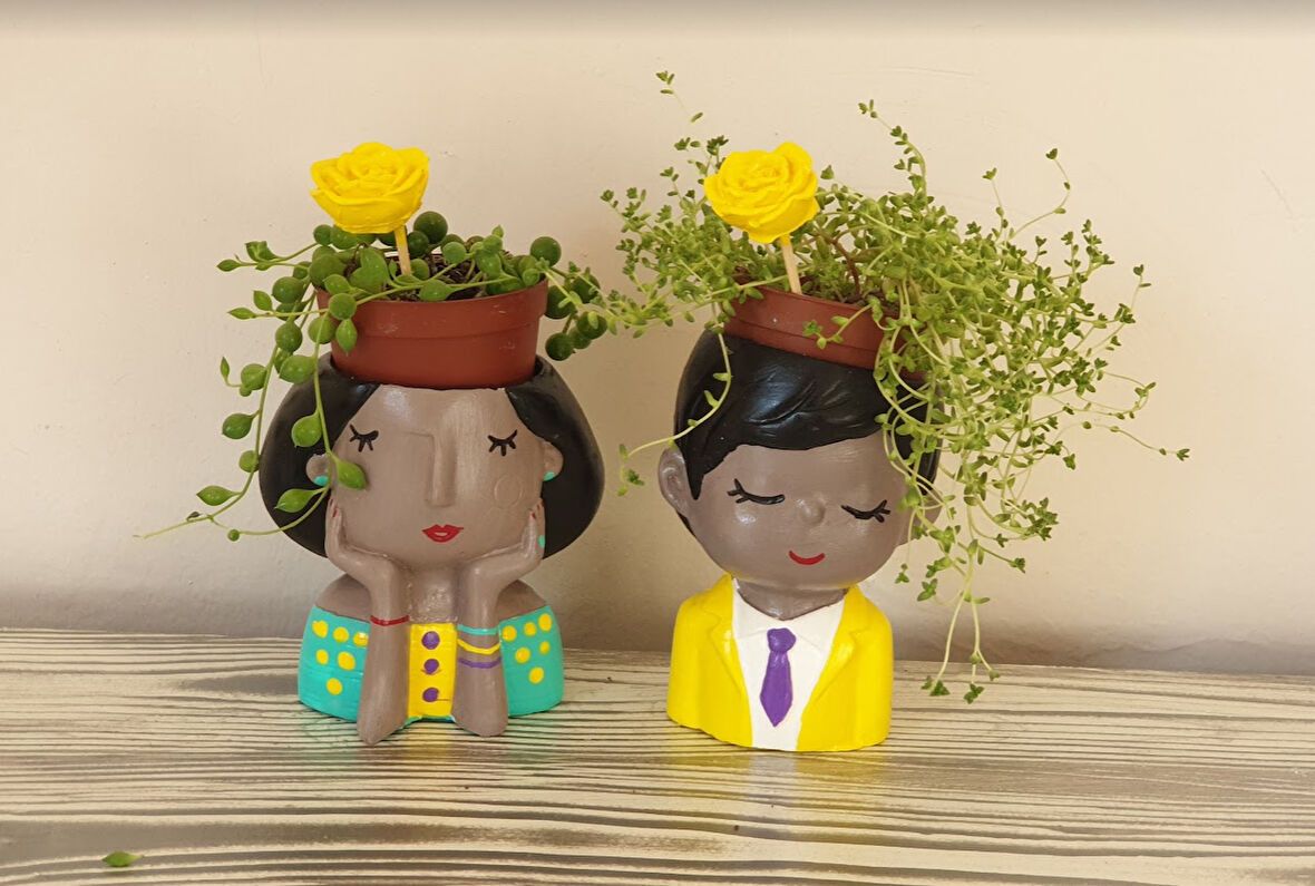 2 Li Zenci Bebek Saksı Seti