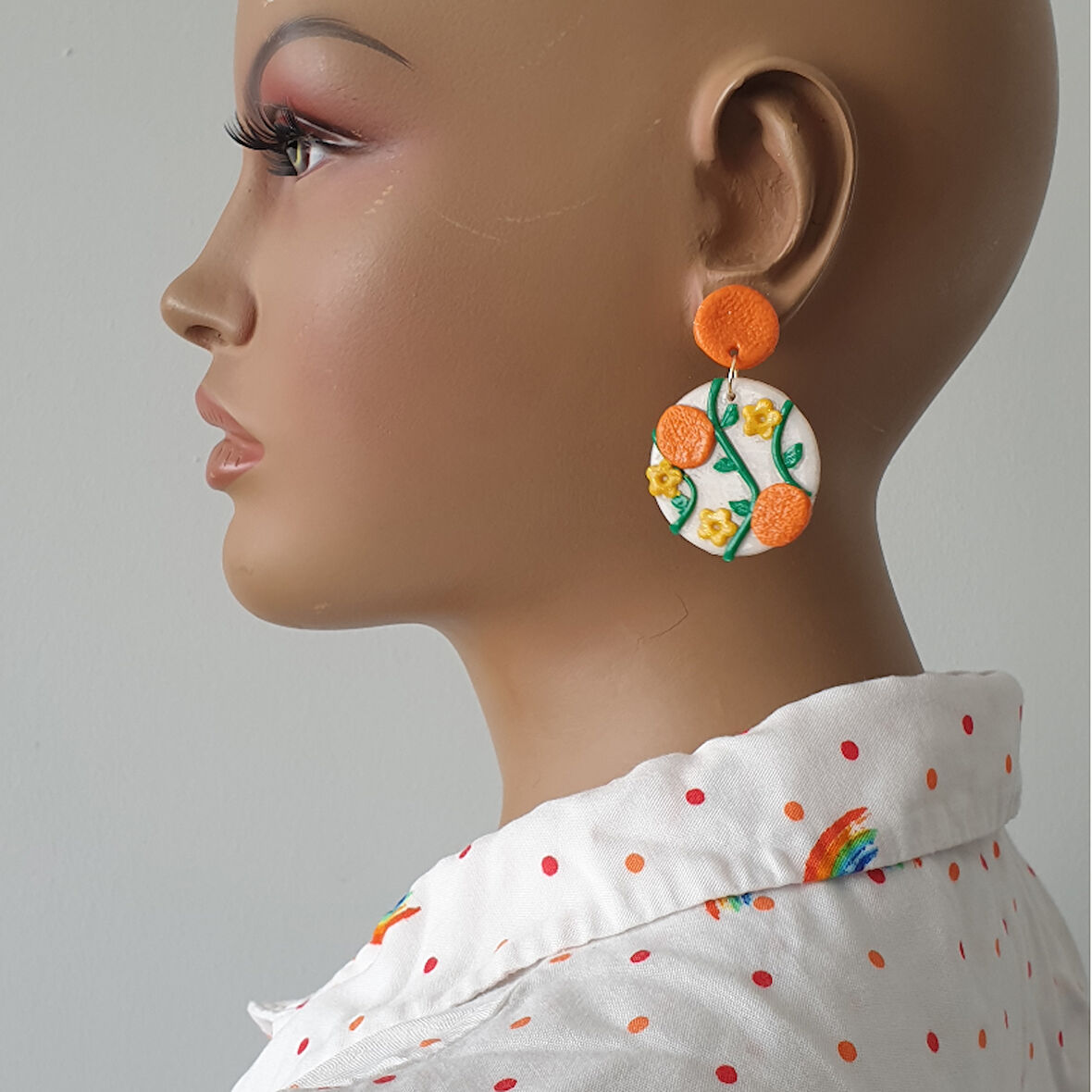 Portakallı Turuncu Yaz Küpesi