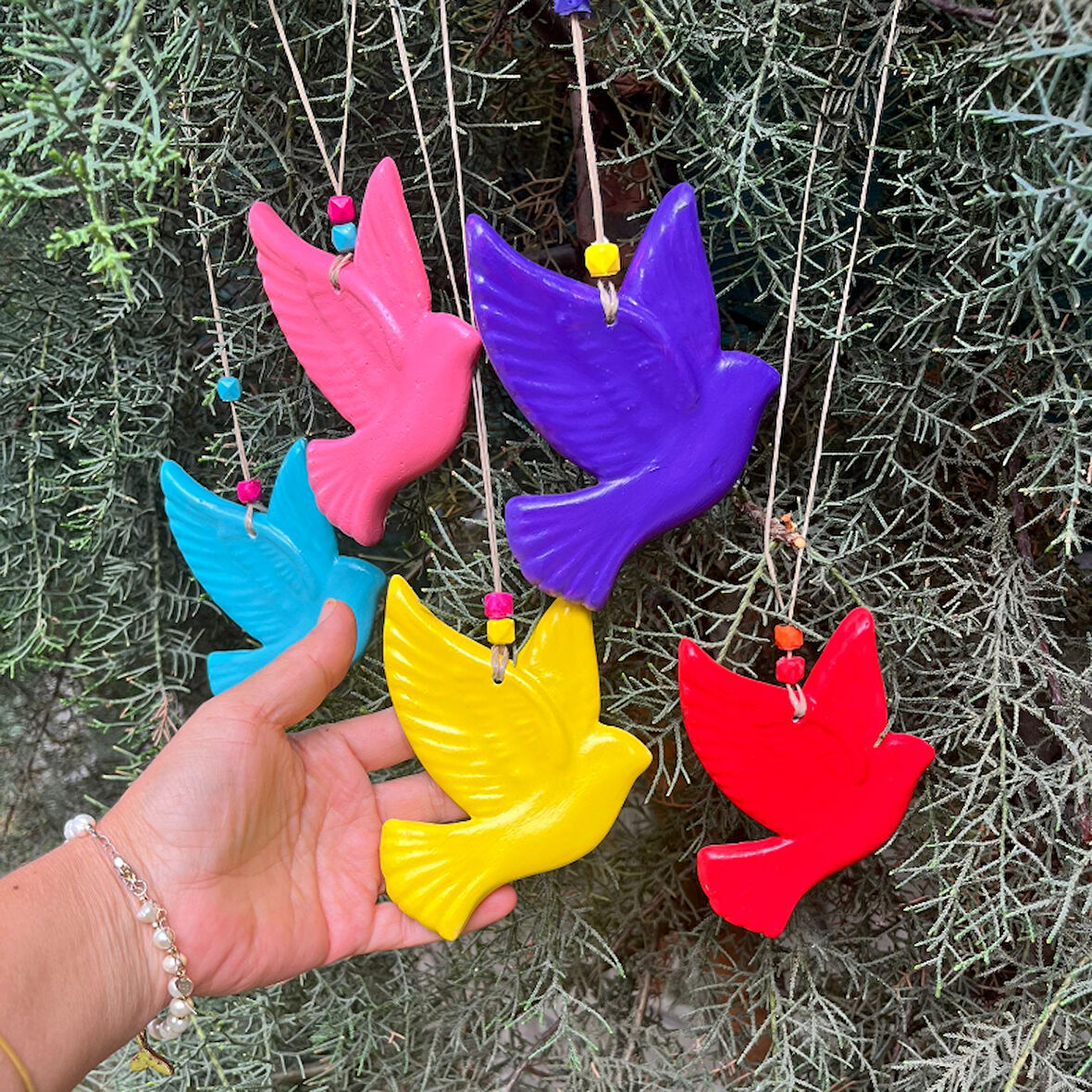 Rengarenk Kuş Balkon Bahçe Duvar Süsü  Kuşlu Dekor