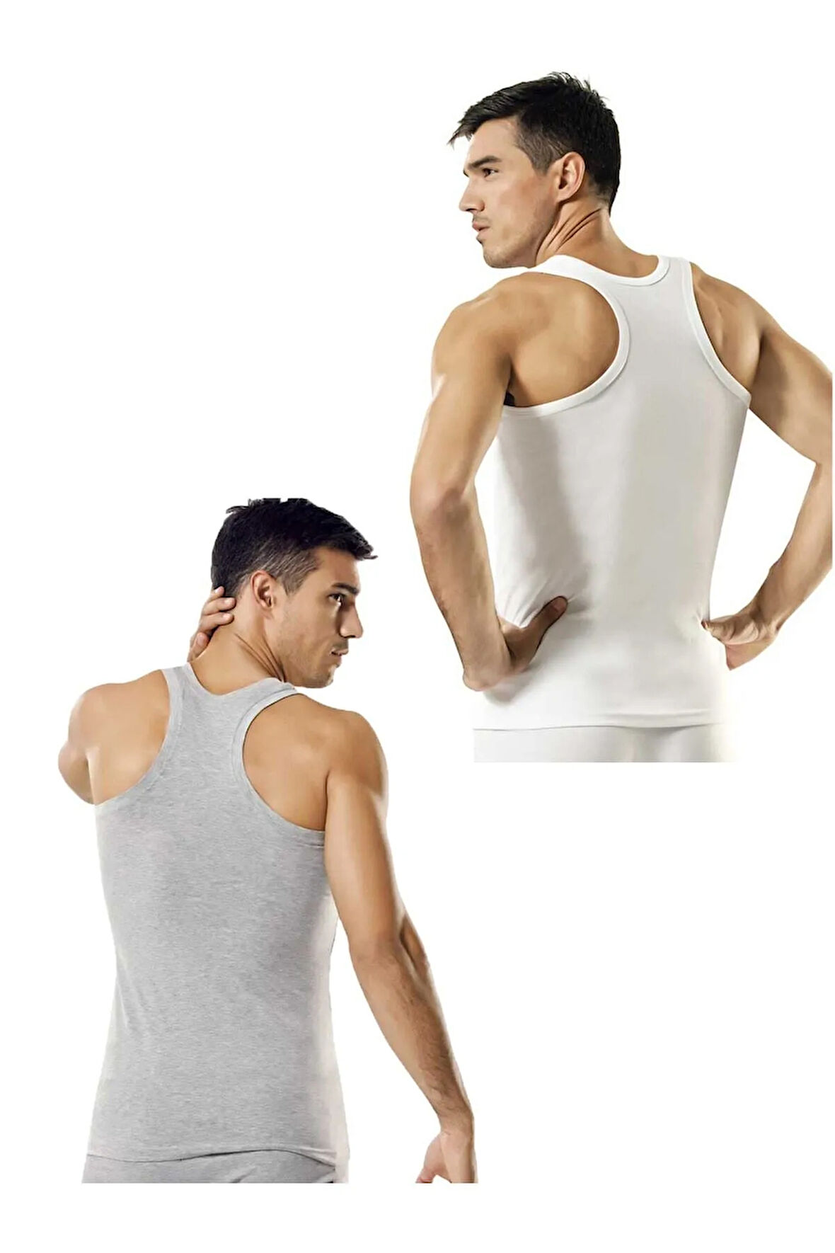 3 Adet Arkası Çapraz %100pamuk Erkek Atlet Yeni Sezon