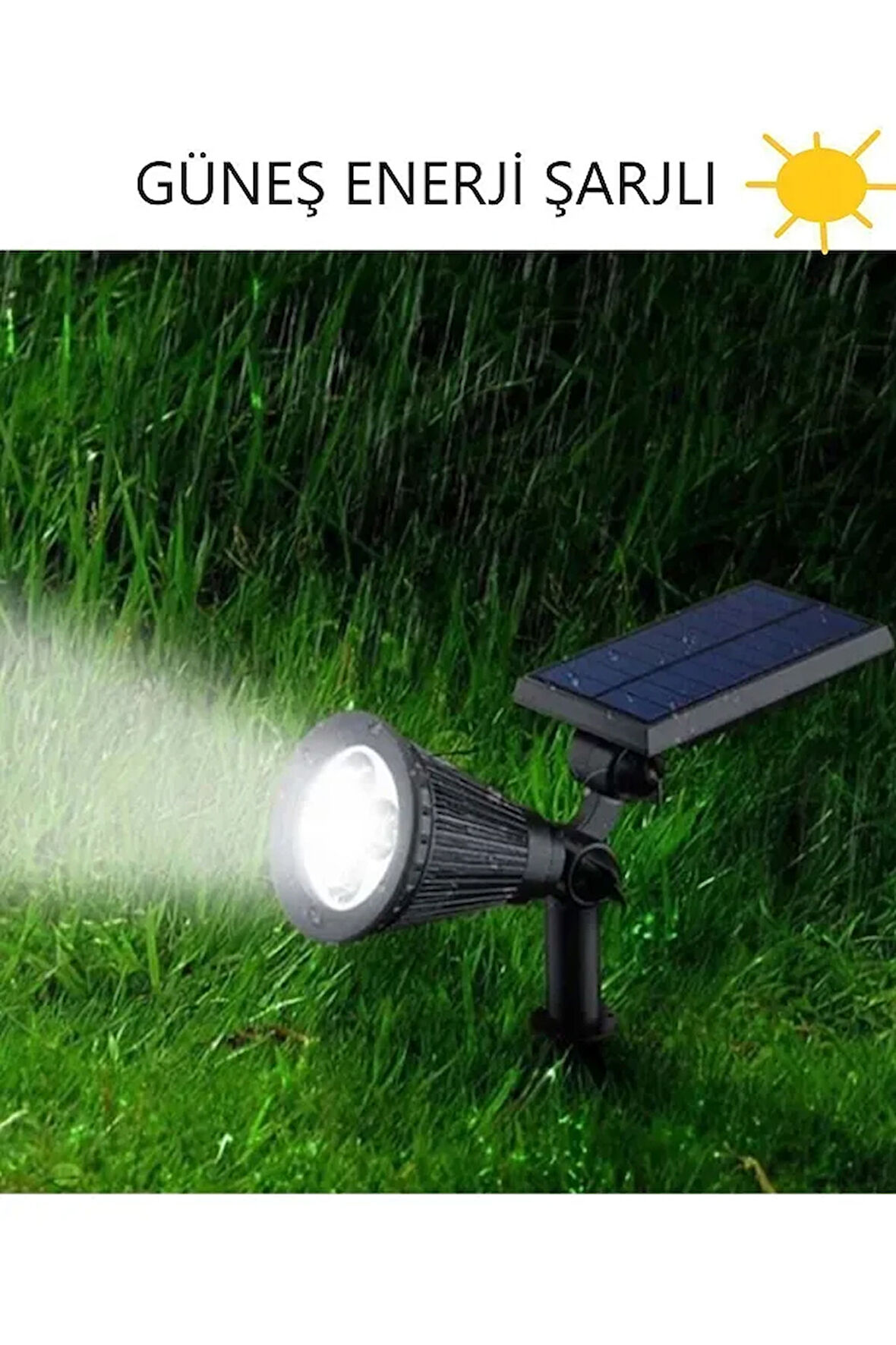  Güneş Enerjili Kazıklı Solar Armatür, Çiçek, Çim, Ağaç Aydınlatma Armatürü Yeşil Işık