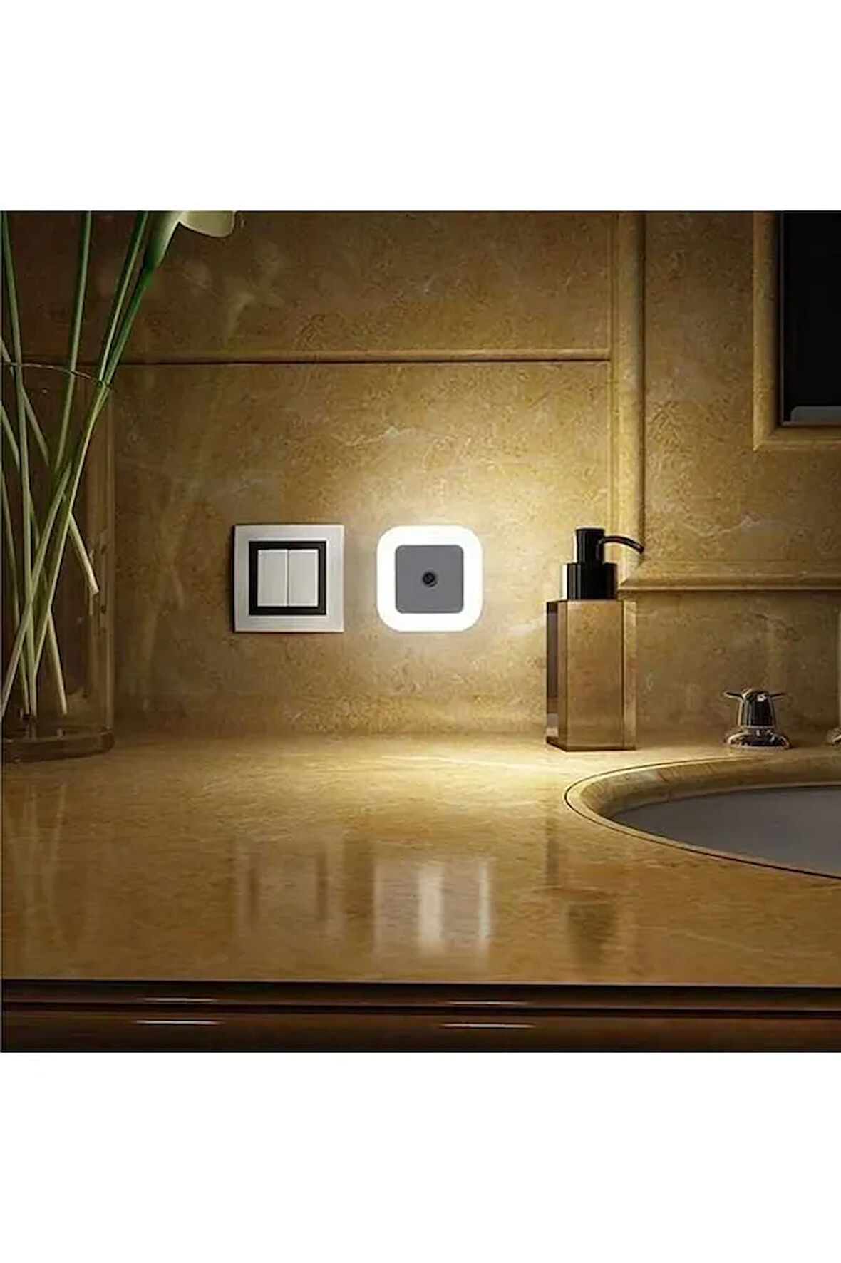 Fotoselli Led Gece Lambası, Beyaz Işık Sensörlü Gece Lambası, 1 Watt Beyaz Renk Led Gece Lambası