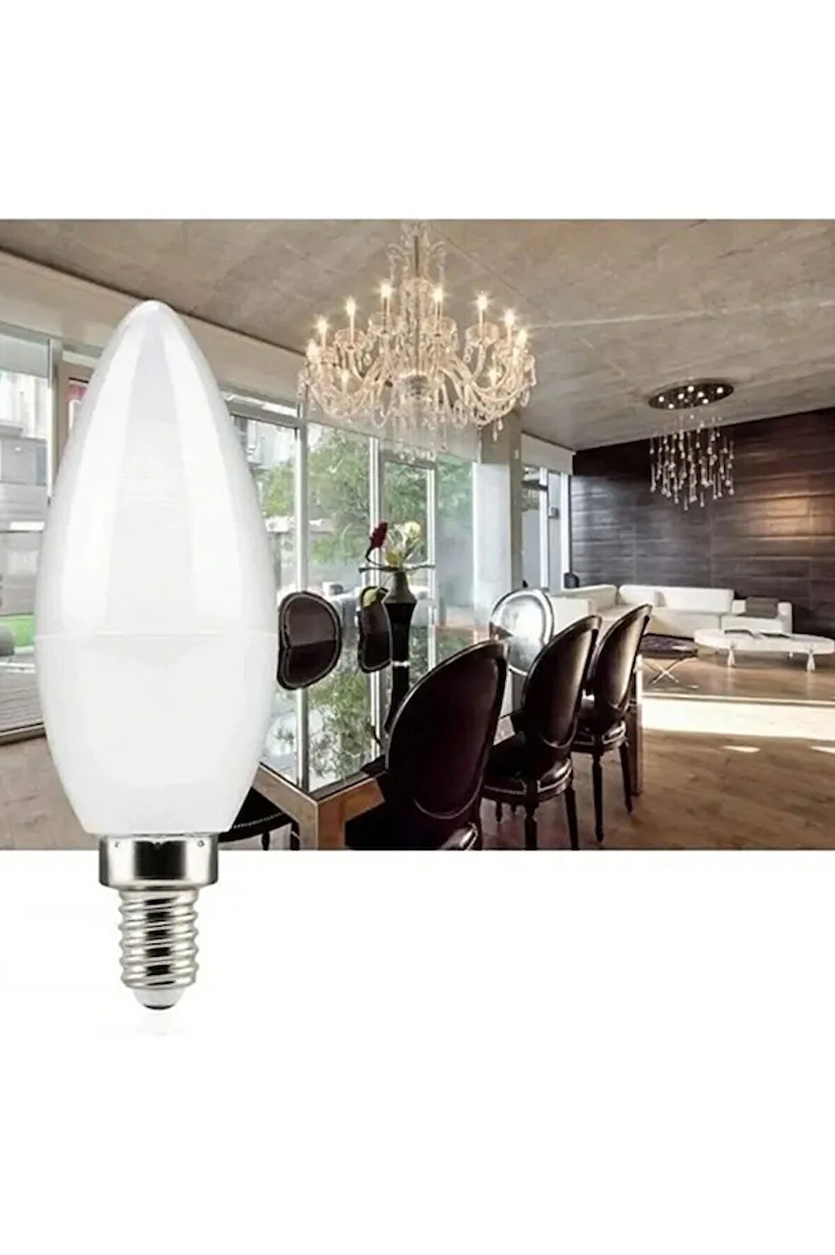1 Adet Çok Kaliteli E14 Duy 7 Watt, 3000 Kelvin Led Ampul, Gün Işığı Renkli E14 Duy Led Avize Ampulü