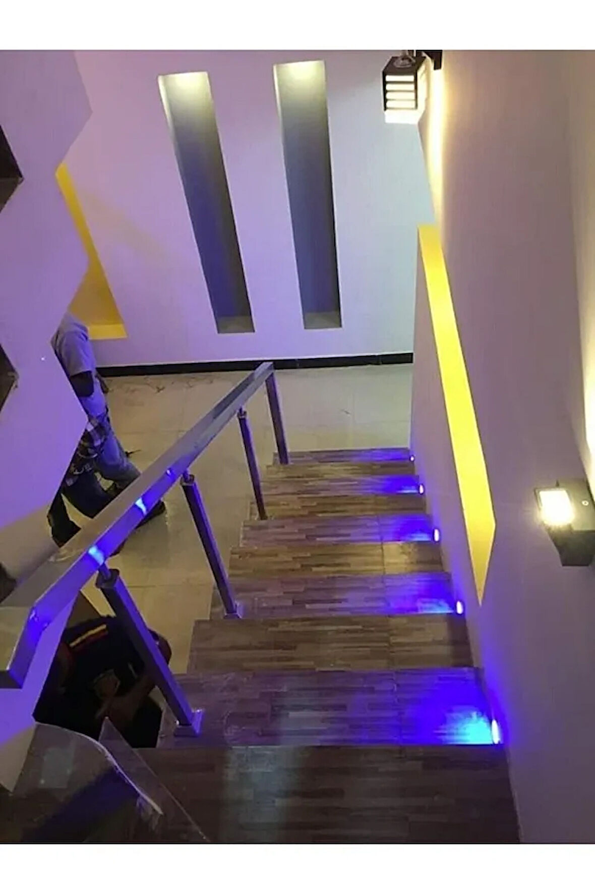  Antrasit Kasa Sensörlü Mavi Işık Merdiven ve Basamak Armatürü