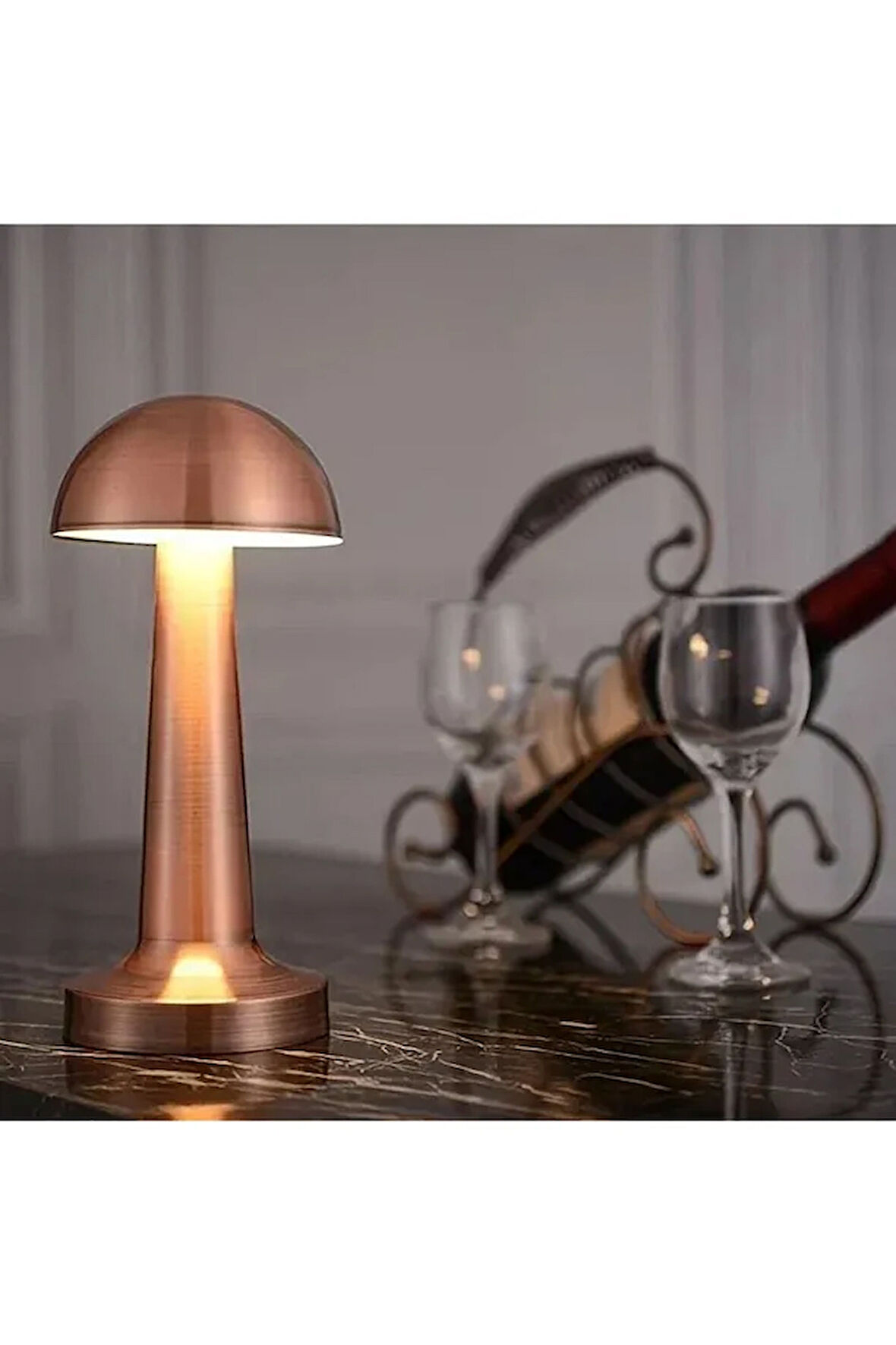 3 Farklı Işık Modlu Metal Şarjlı, Dokunmatik Masa ve Gece Lambası, Cafe, Bar, Restorant Masa Lambası