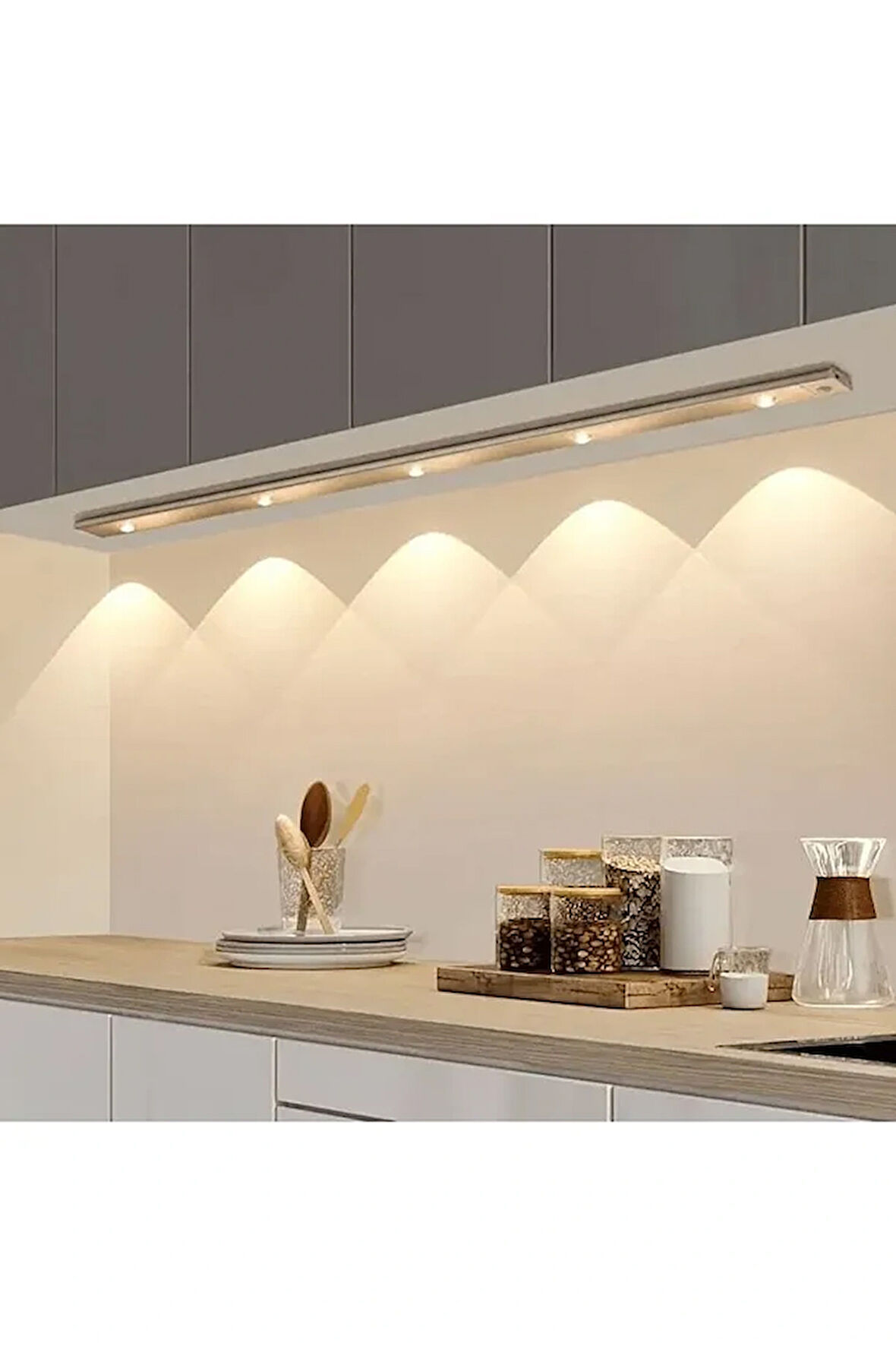120 Cm, Sensörlü, USB Şarjlı, Alüminyum Kasa, Modern Tasarım Çok Amaçlı Kullanıma Uygun LED Aplik