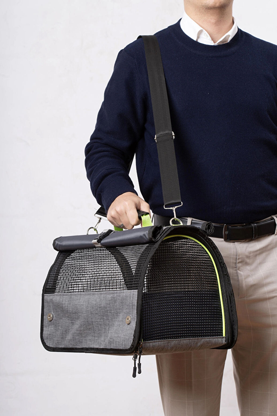 Yıkanabilir Plastik Fileli Kedi Köpek Taşıma Çantası Flybag Model
