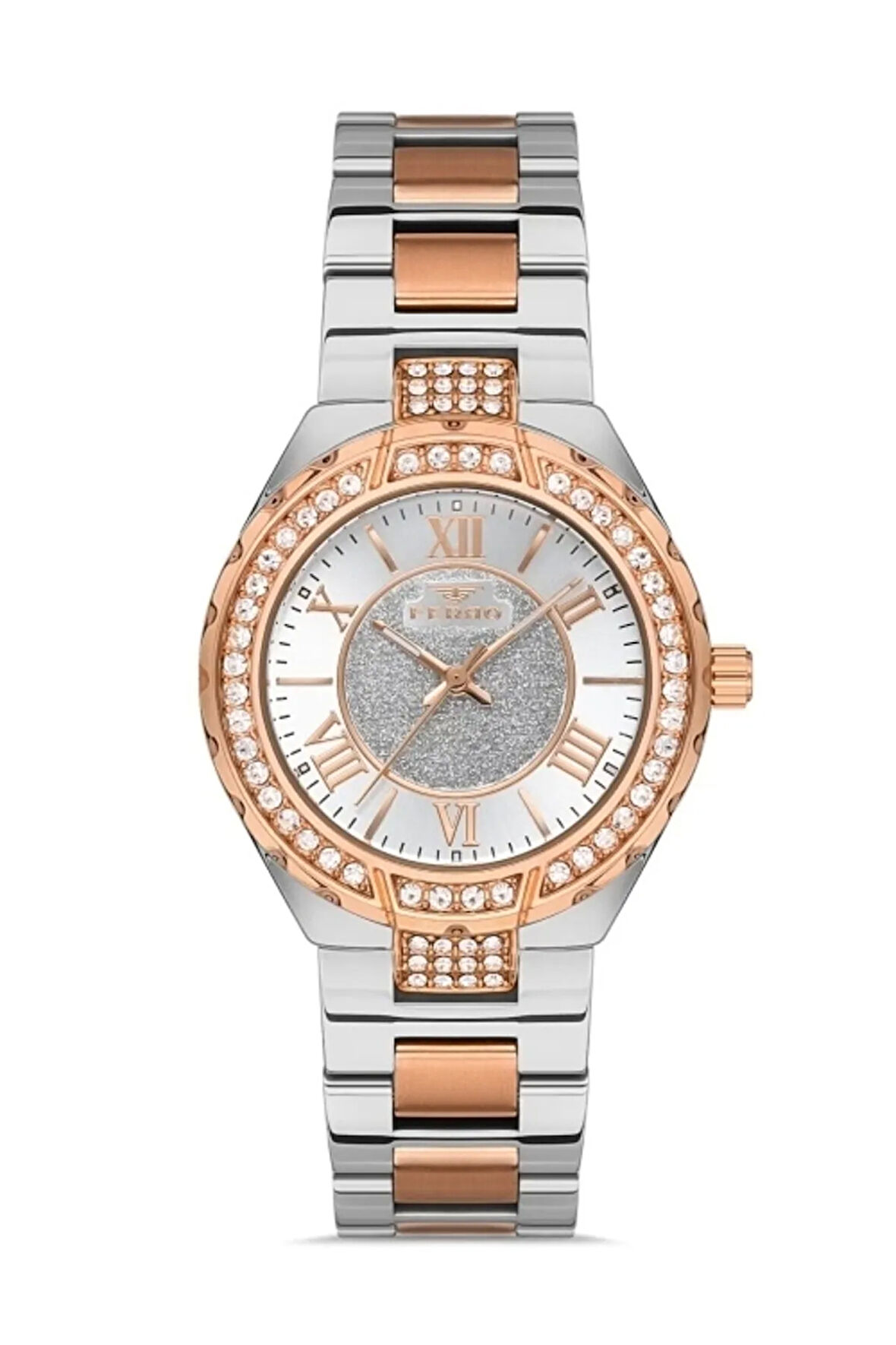Rose ve Gümüş Çelik Kordon Kadın Kol Saati FL21285A-E