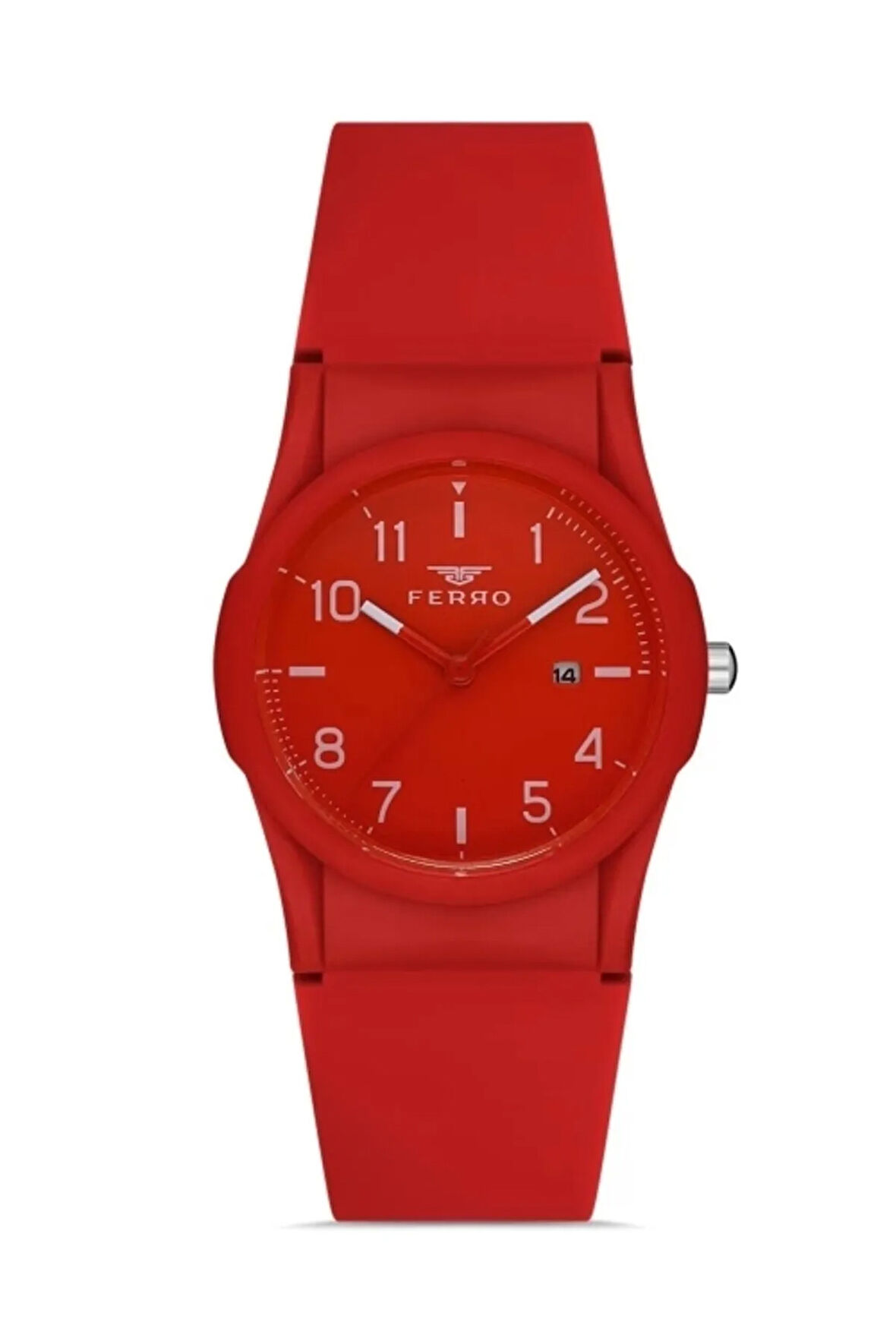 Kırmızı Silikon Kordon Kadın Kol Saati Fl21341d-zm