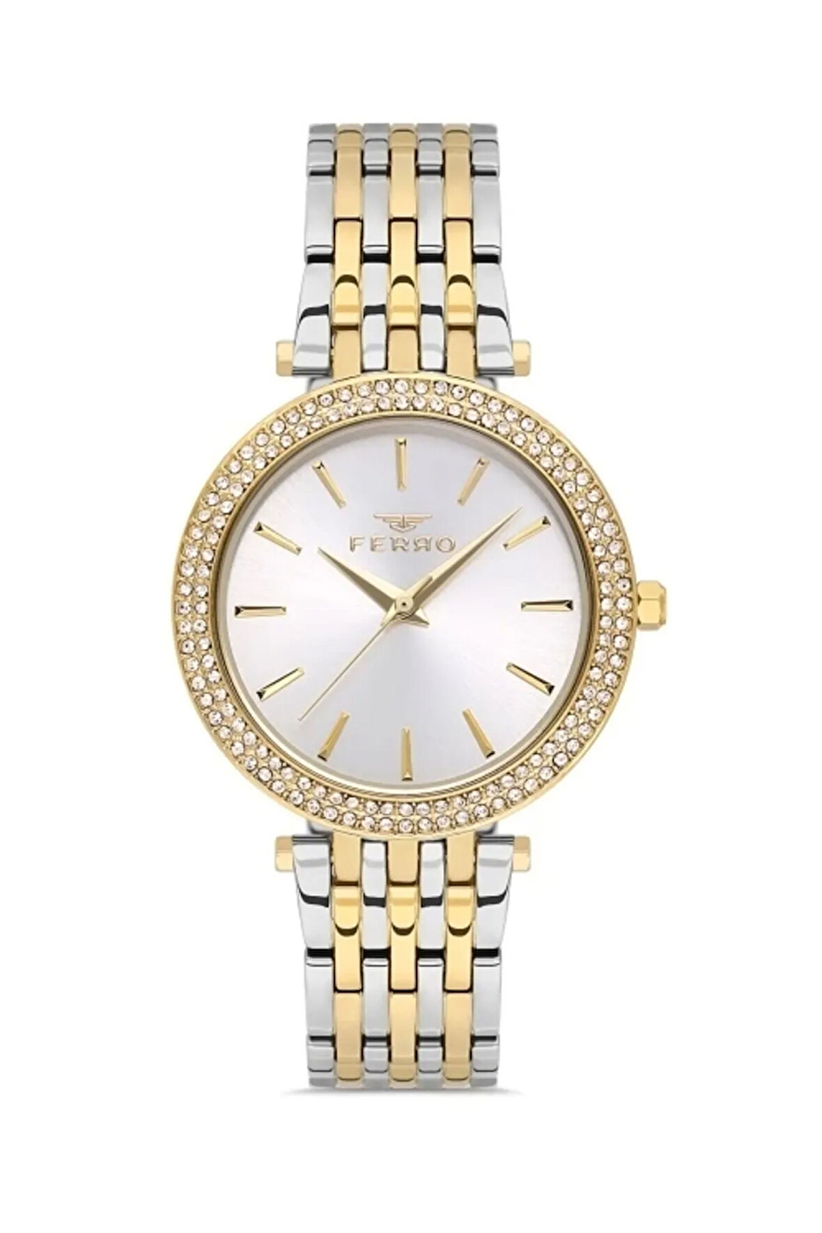 Sarı ve Gümüş Çelik Kordon Kadın Kol Saati FL21449A-D