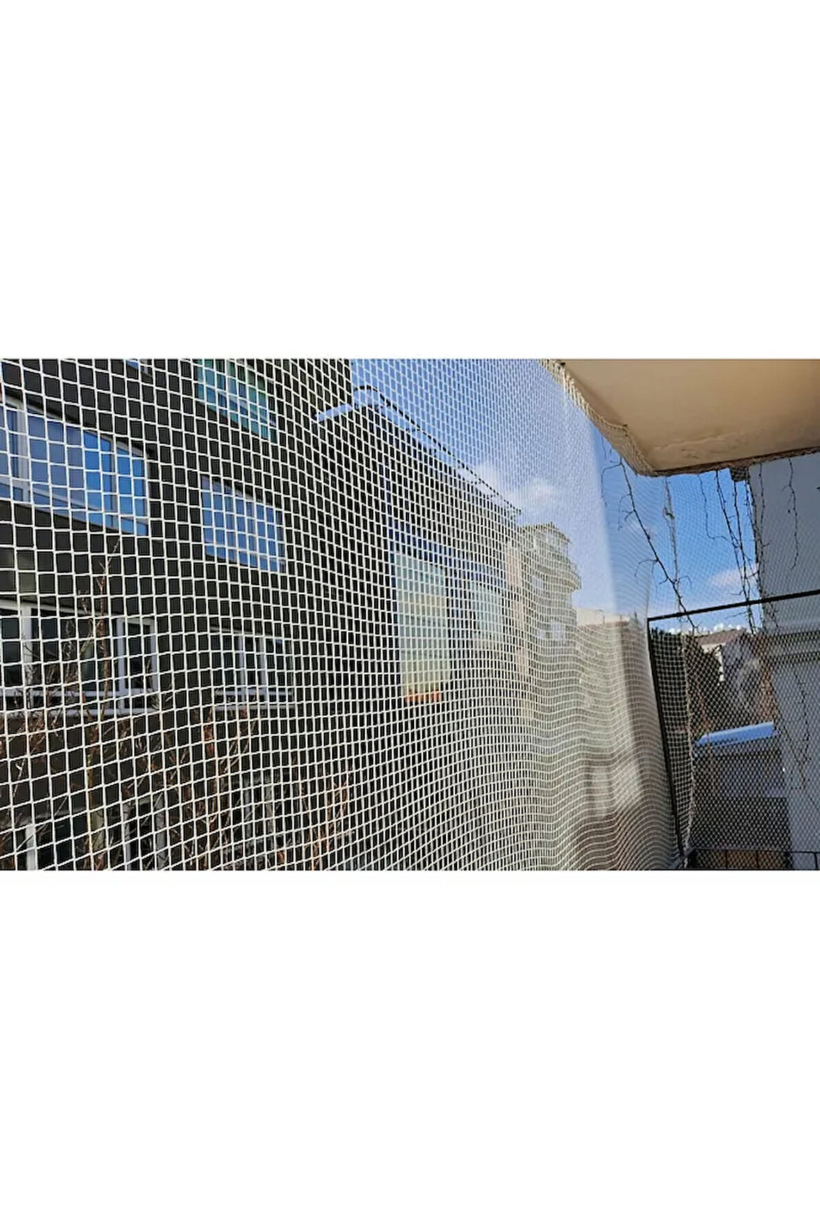 Kedi Flesi 2 x 8 Metre Kuş Önleme Ağı ip halat kanca dubel Sık Dokuma Montaj Malzemeli Balkon ağı