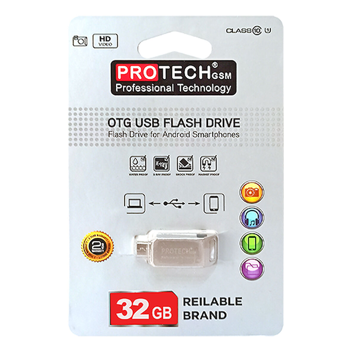 32 gb Otg Micro Metal Usb Bellek Gri