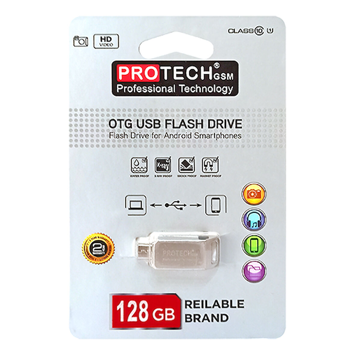 128 gb Otg Micro Metal Usb Bellek Gri