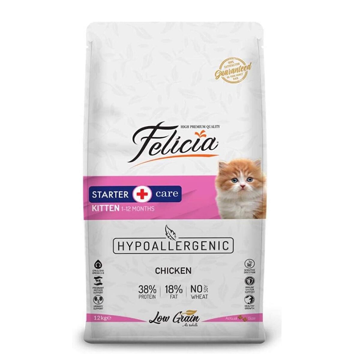 Felicia HypoAllergenic Tavuklu ve Hamsili Düşük Tahıllı Yavru Kedi Maması 12 Kg