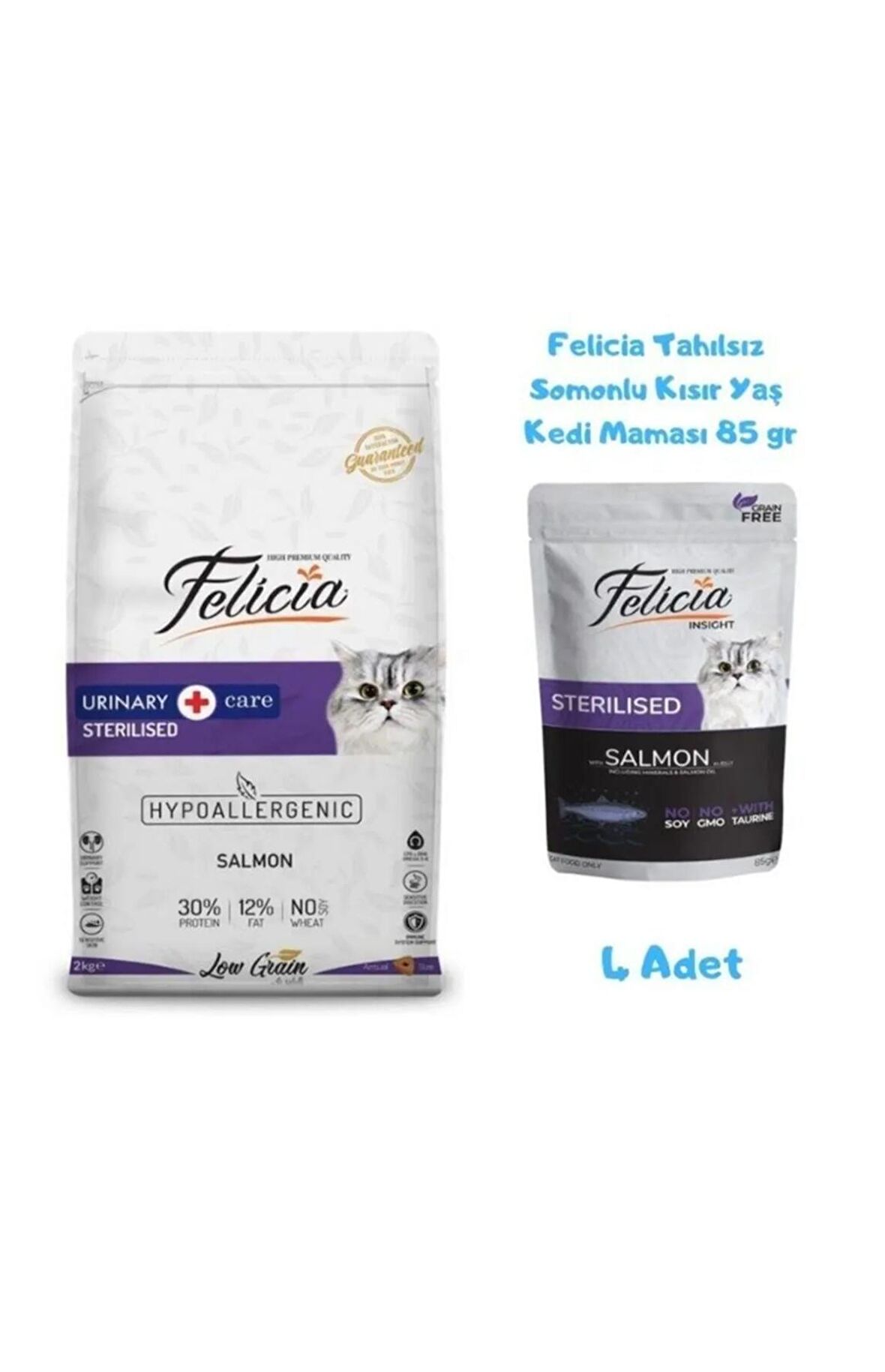 Felicia Az Tahıllı Kuzu Etli Yetişkin Hypoallergenic Kedi Maması 2kg